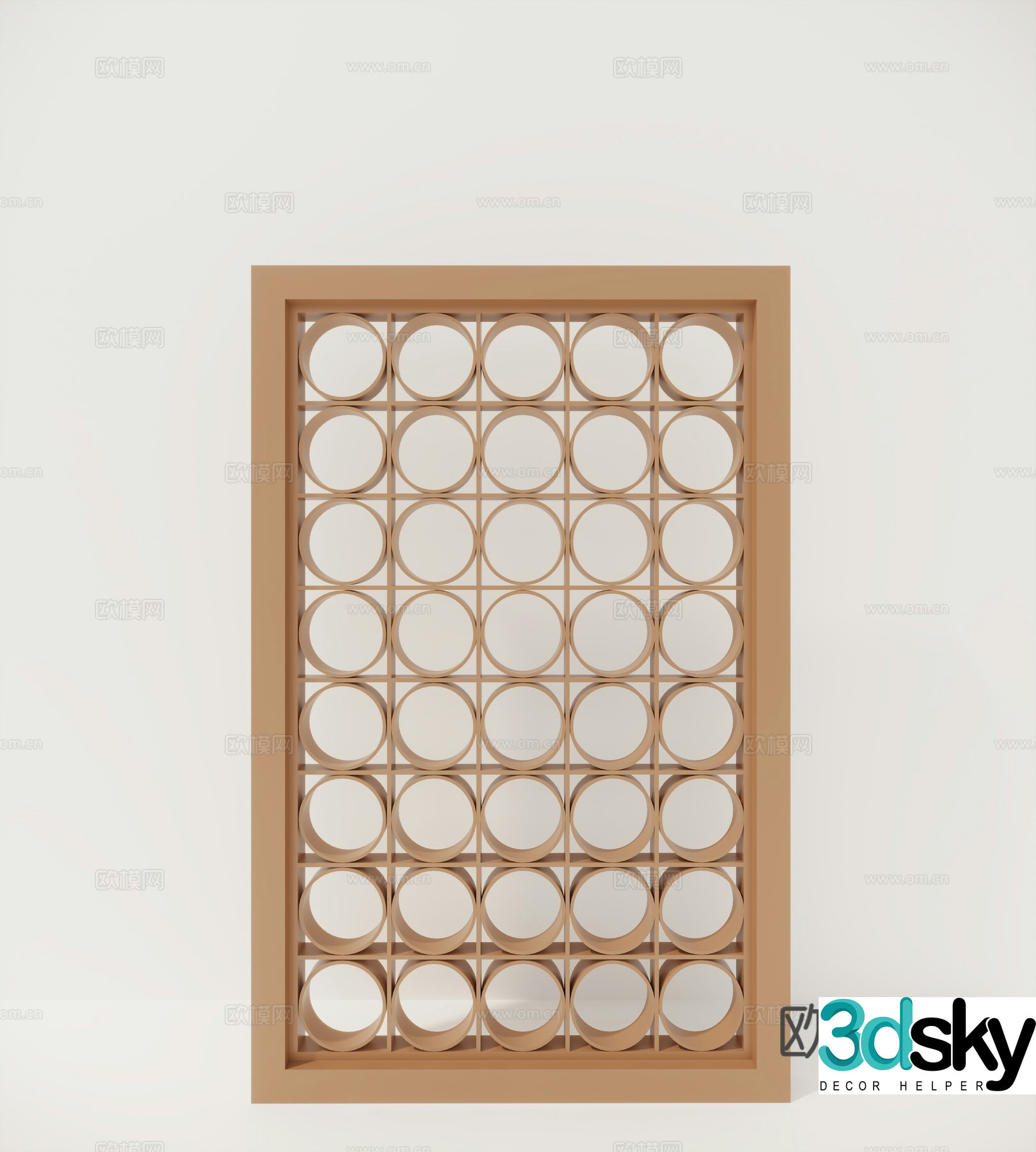 Decorative rack Solid wood shelf Partition Screen 3D model