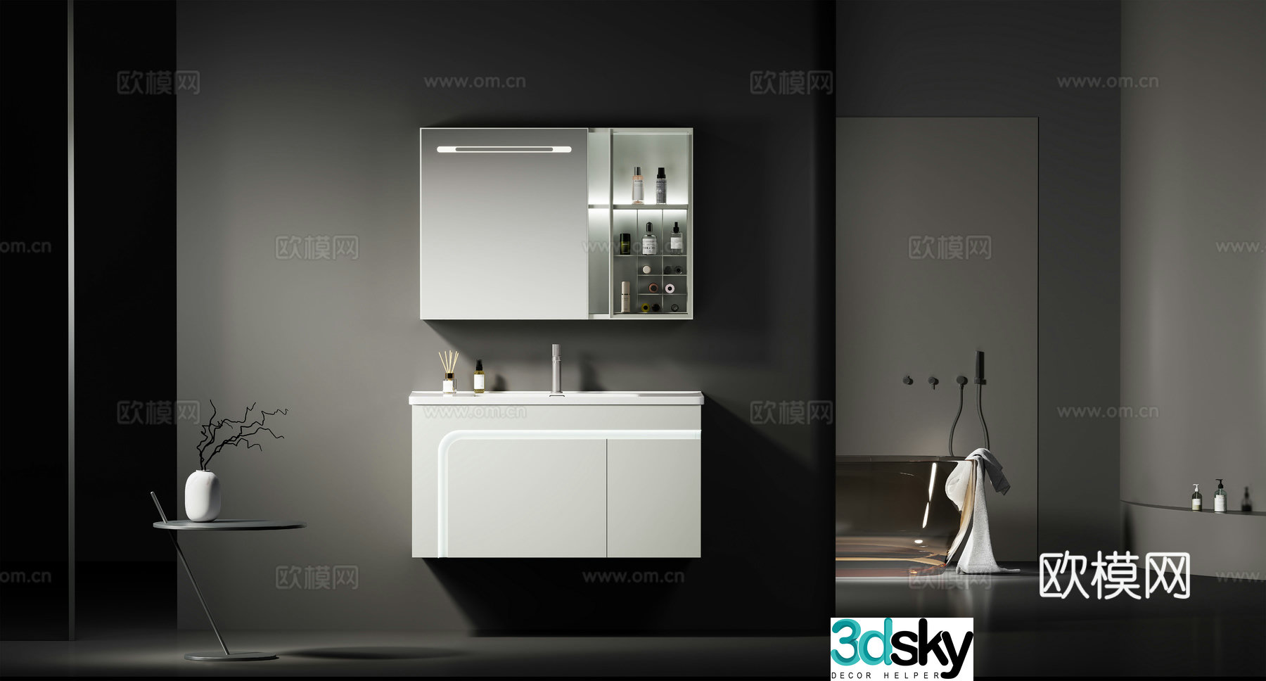 Modern bathroom cabinet Simple bathroom cabinet Washing table Bathroom Nordic bathroom 3d model