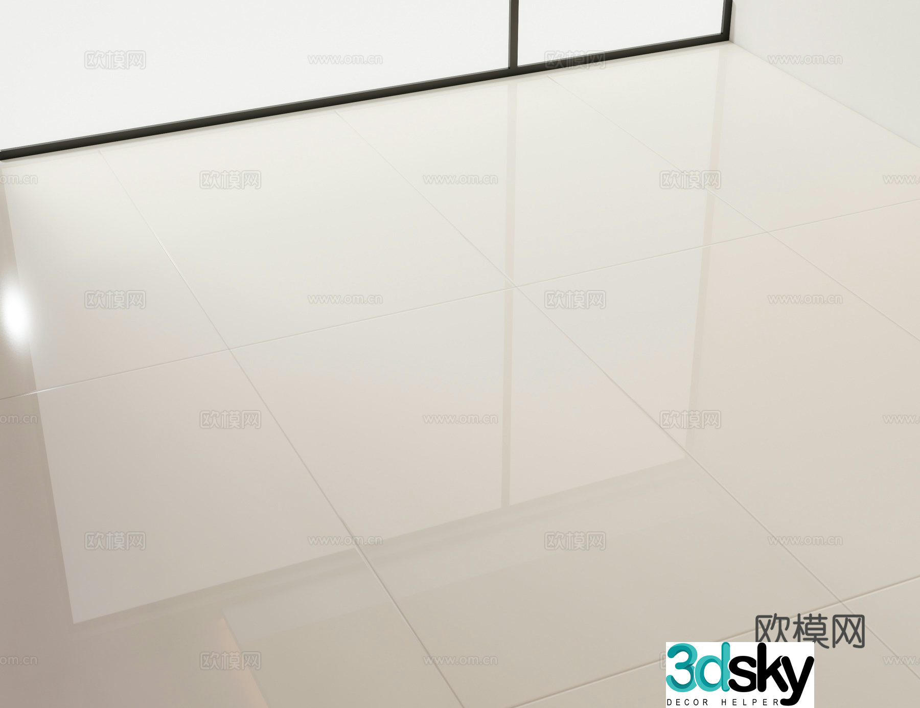 Modern brick floor tiles 3d model
