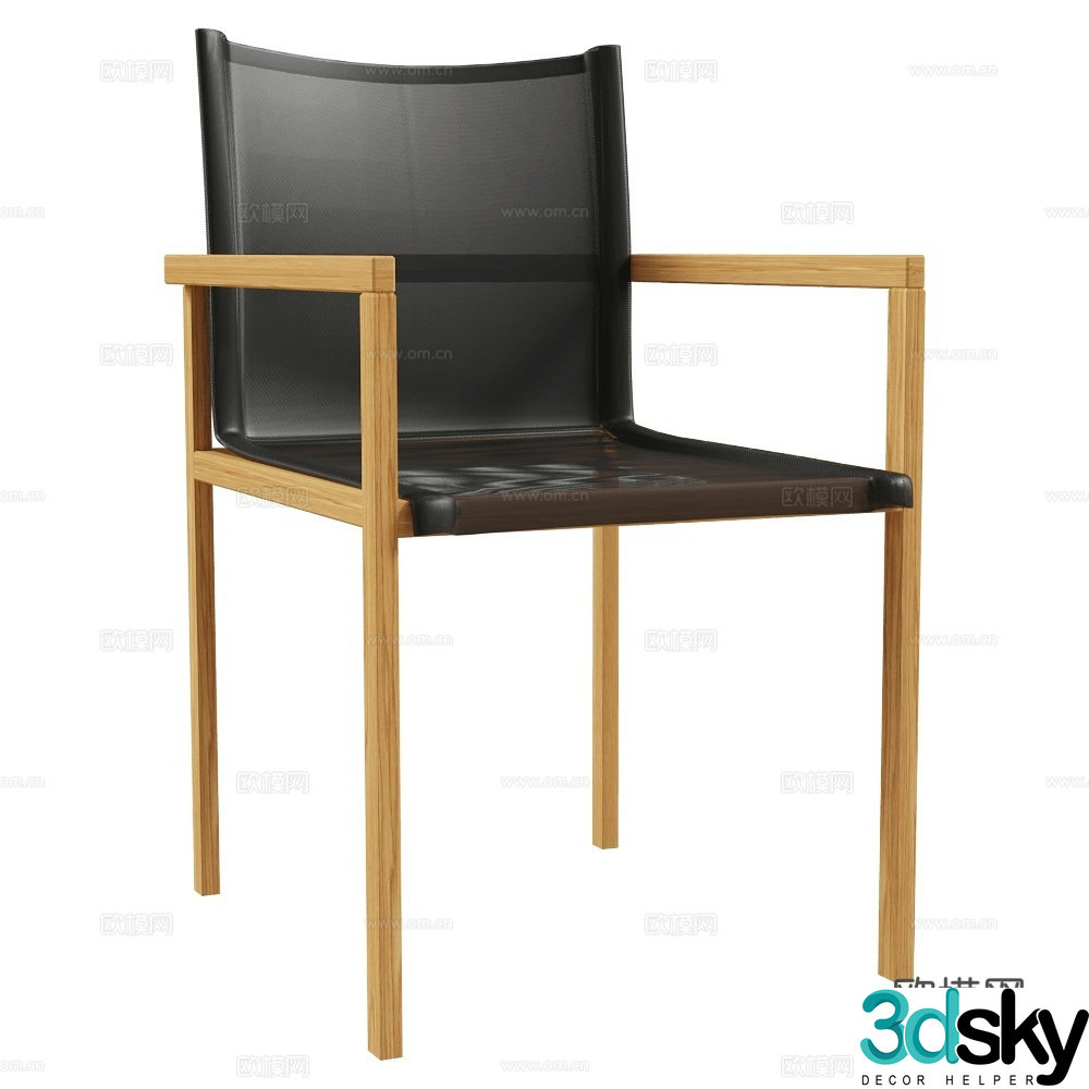 Traditional Modern Very Simple Chair Dining Chair Leather Dining Chair Log Dining 3D Model