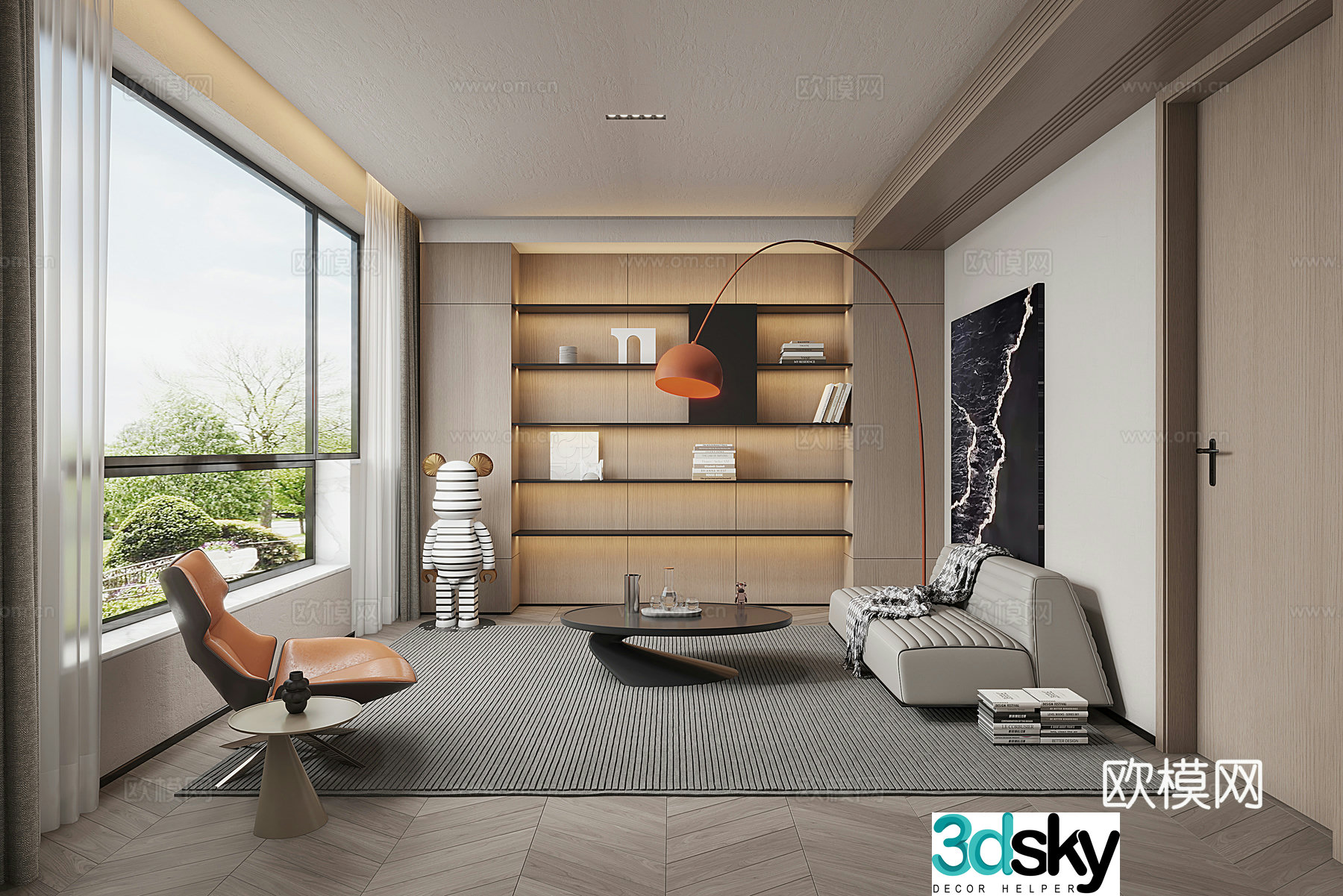 Modern multi-functional room 3D model
