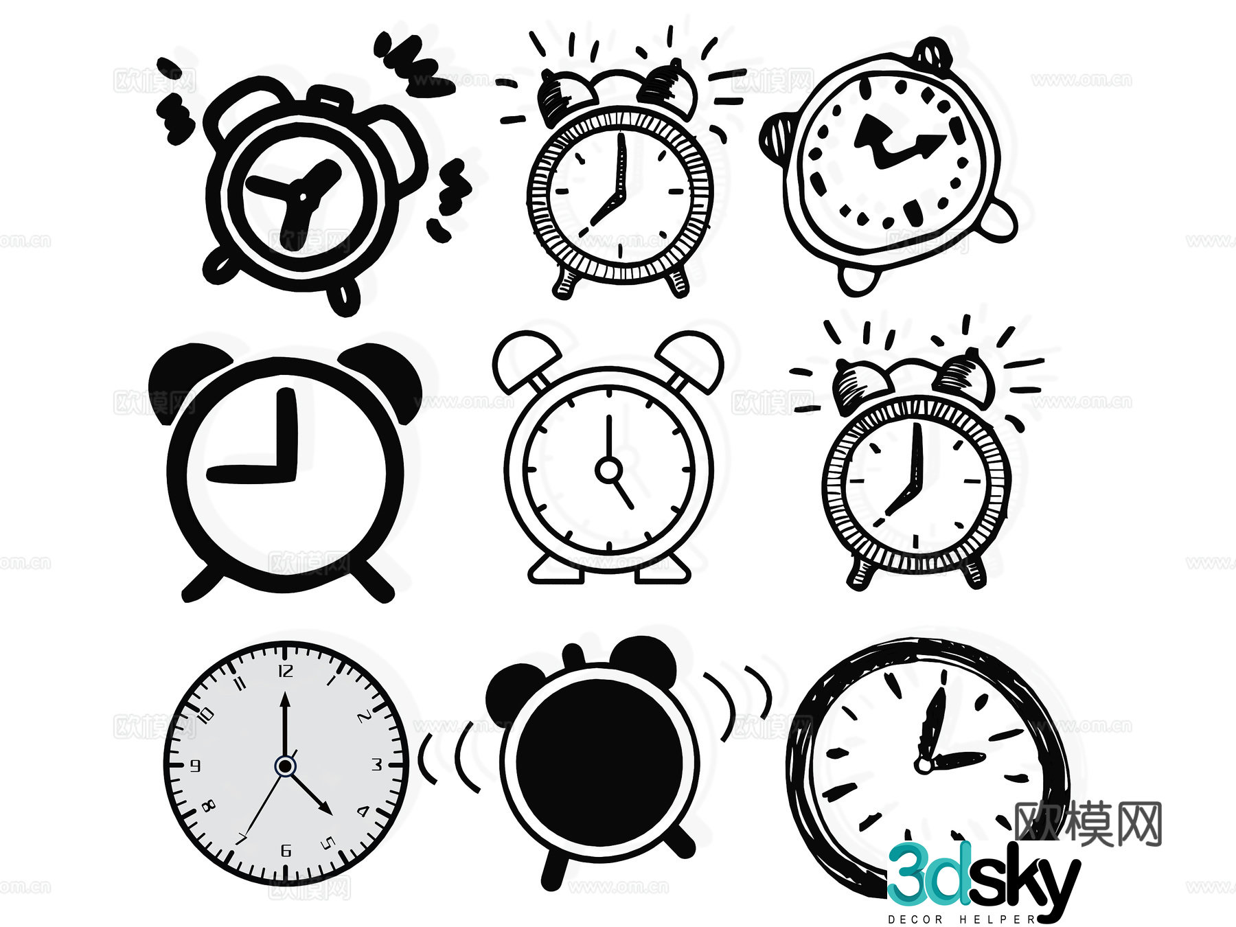 Clock watch stopwatch timer icon alarm clock hourglass time clock clock 3d model