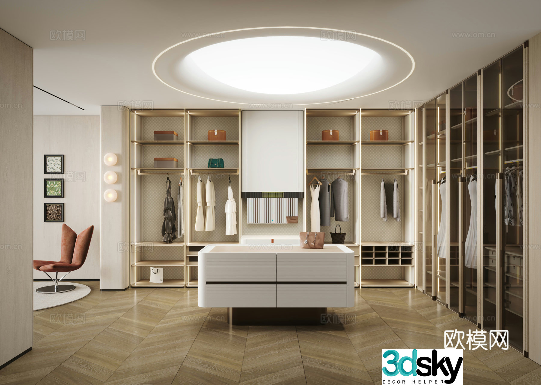 Modern cloakroom 3d model