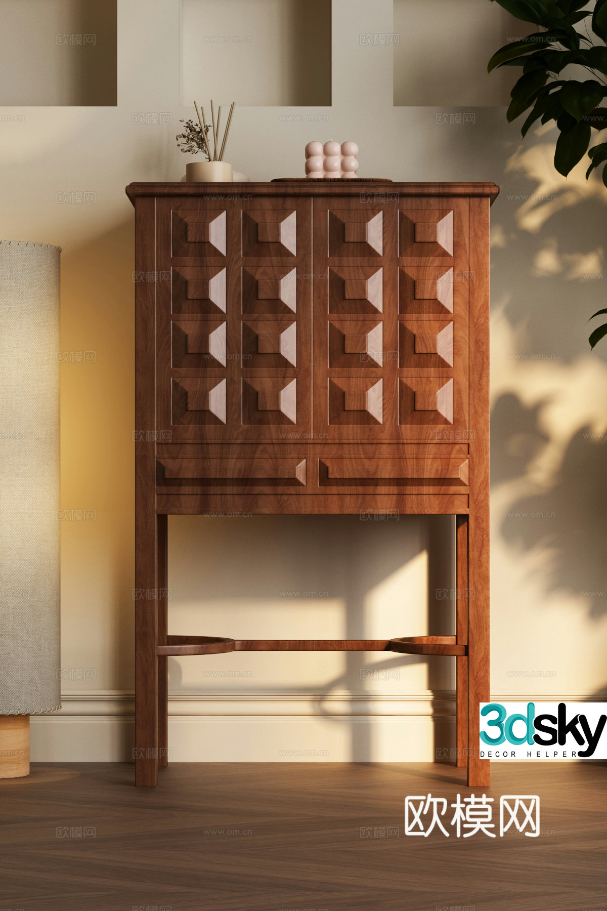 Modern medieval porch cabinet Modern sideboard Modern medieval style sideboard 3D model