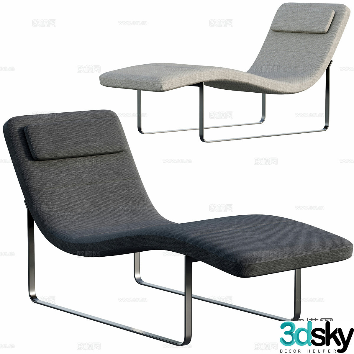 Modern Italian LANDSCAPE By B&B Italia recliner 3d model