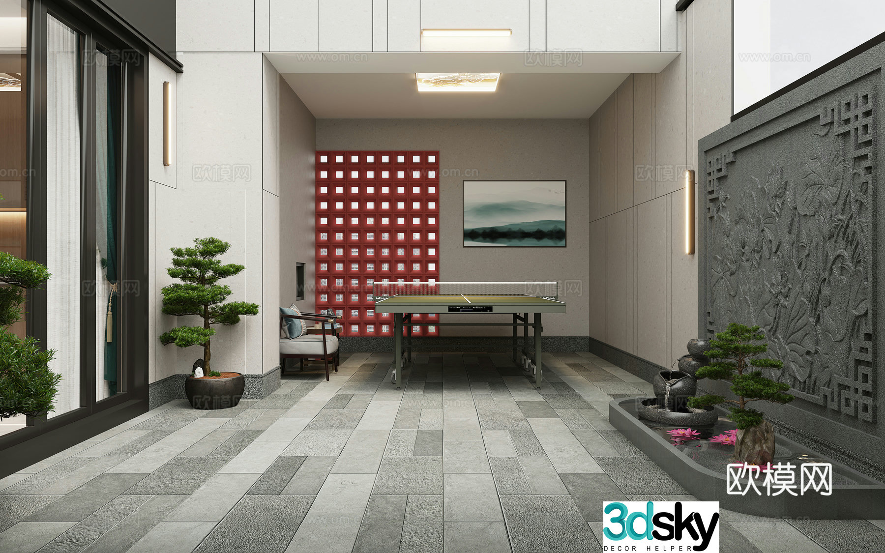 New Chinese style garden 3d model