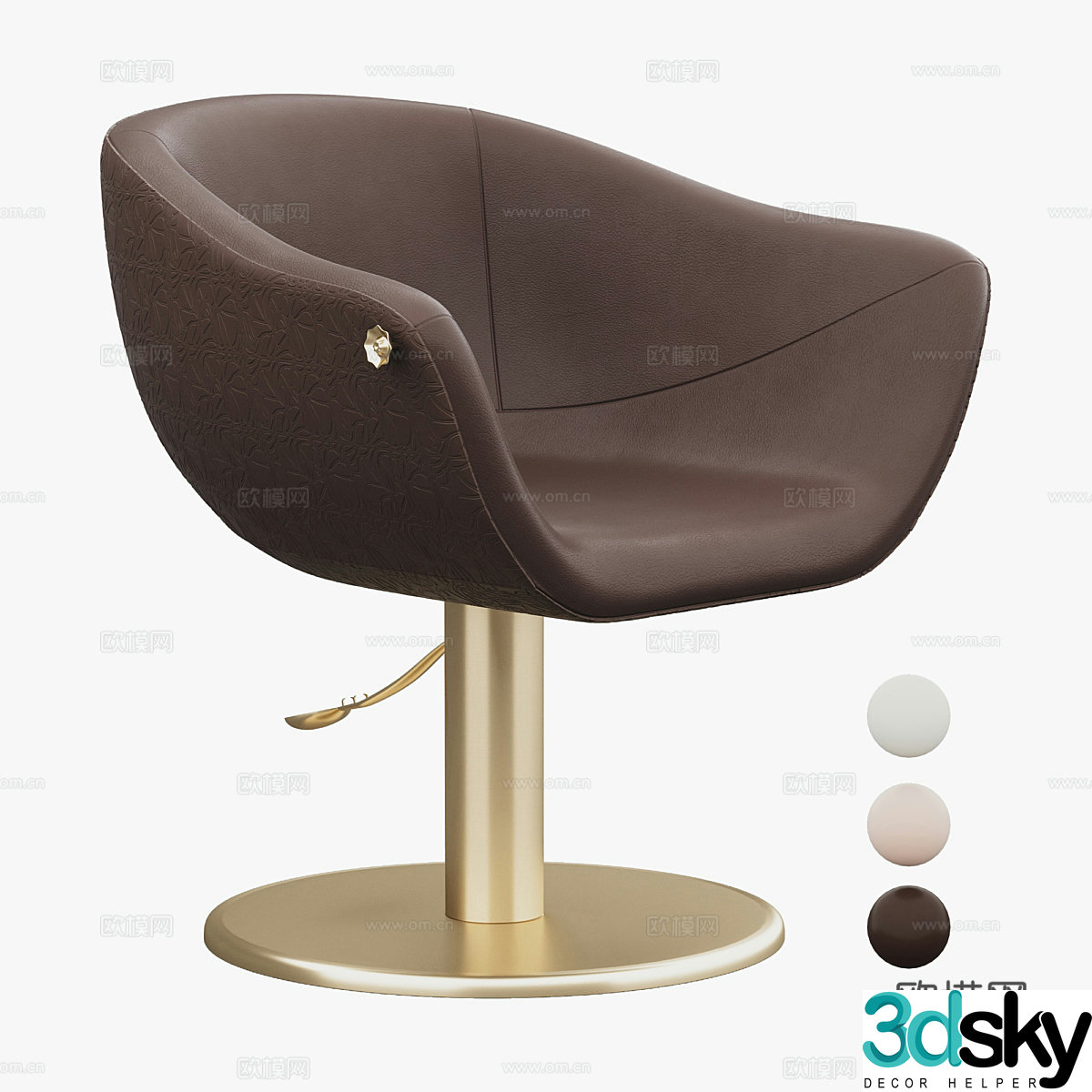 Modern hair salon chair 3d model