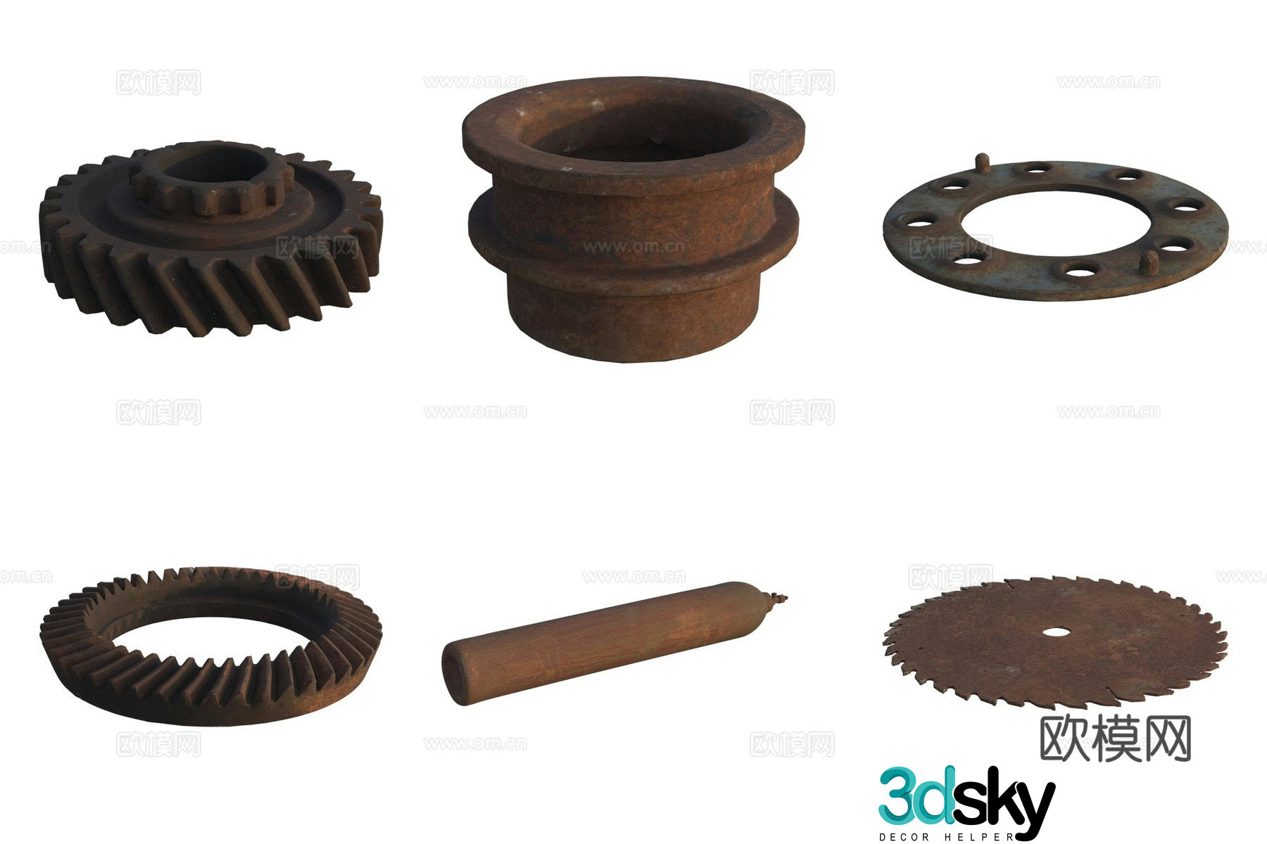 Tools and accessories Auto repair parts gear gas tank 3D model