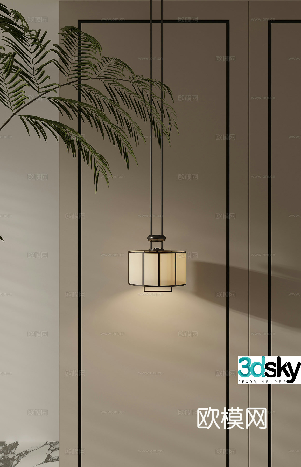 New Chinese chandelier 3D model