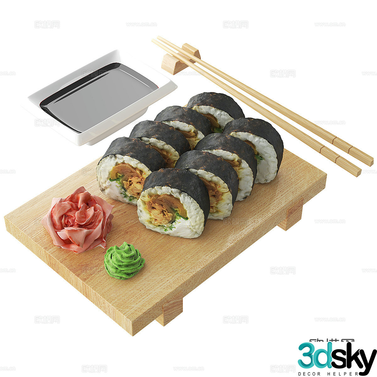 Sushi roll sushi 3d model