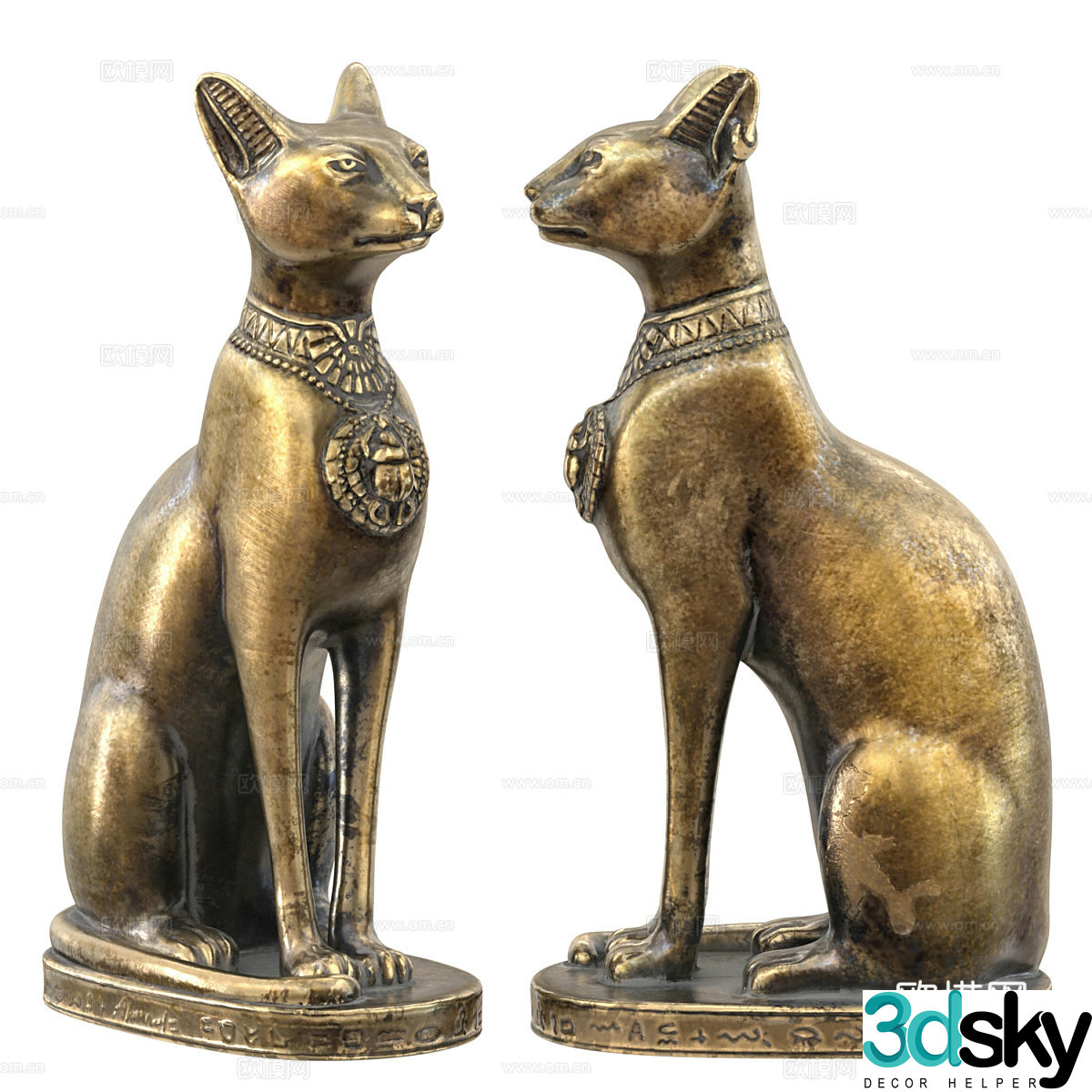 Egyptian cat statue 3d model