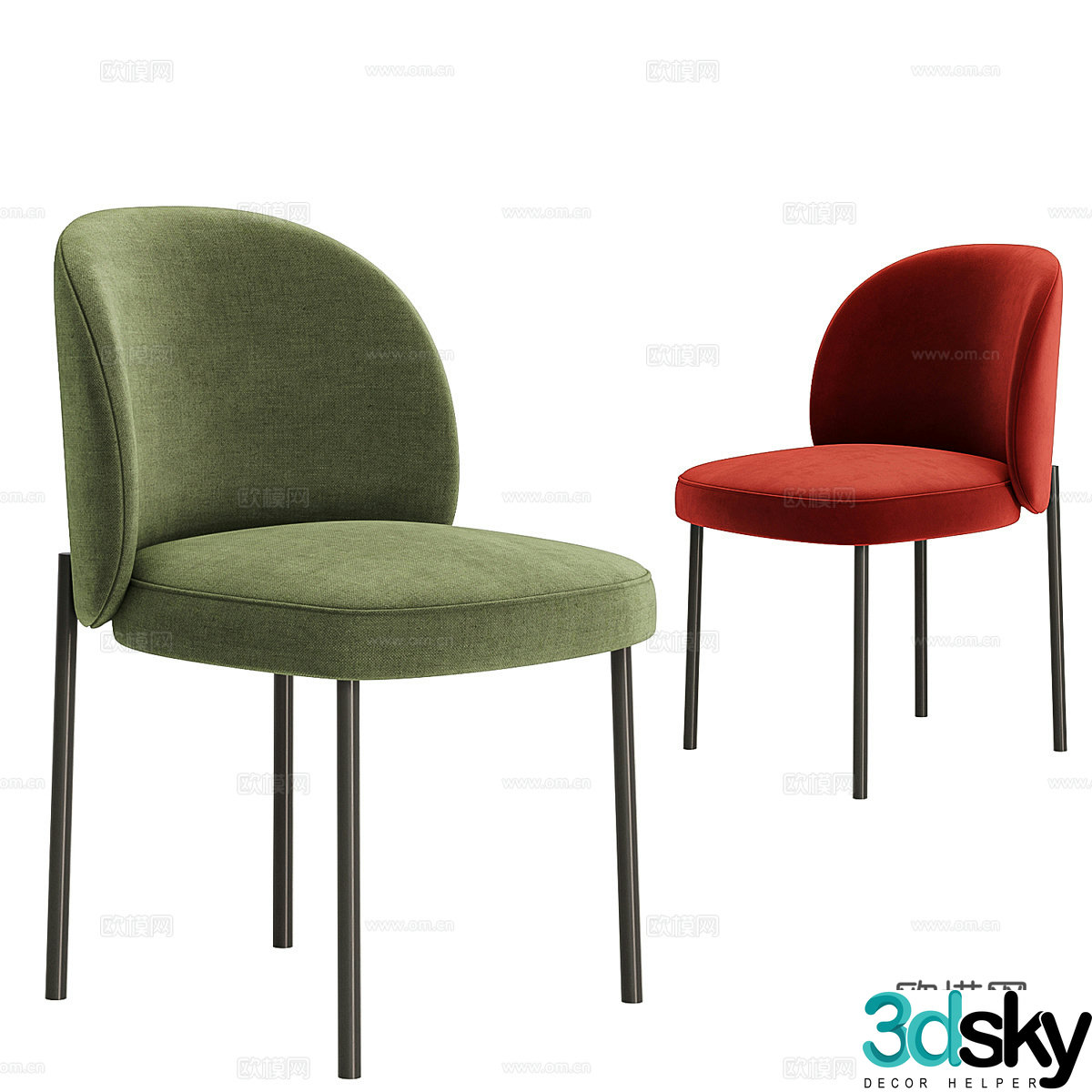 Modern Italian Raku chair 3d model