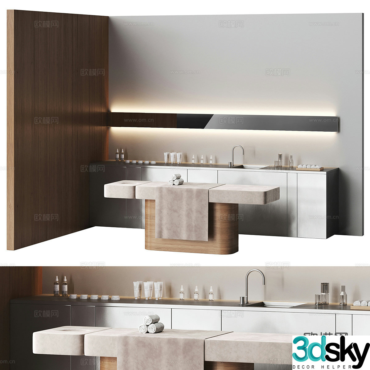 Modern spa massage area 3d model