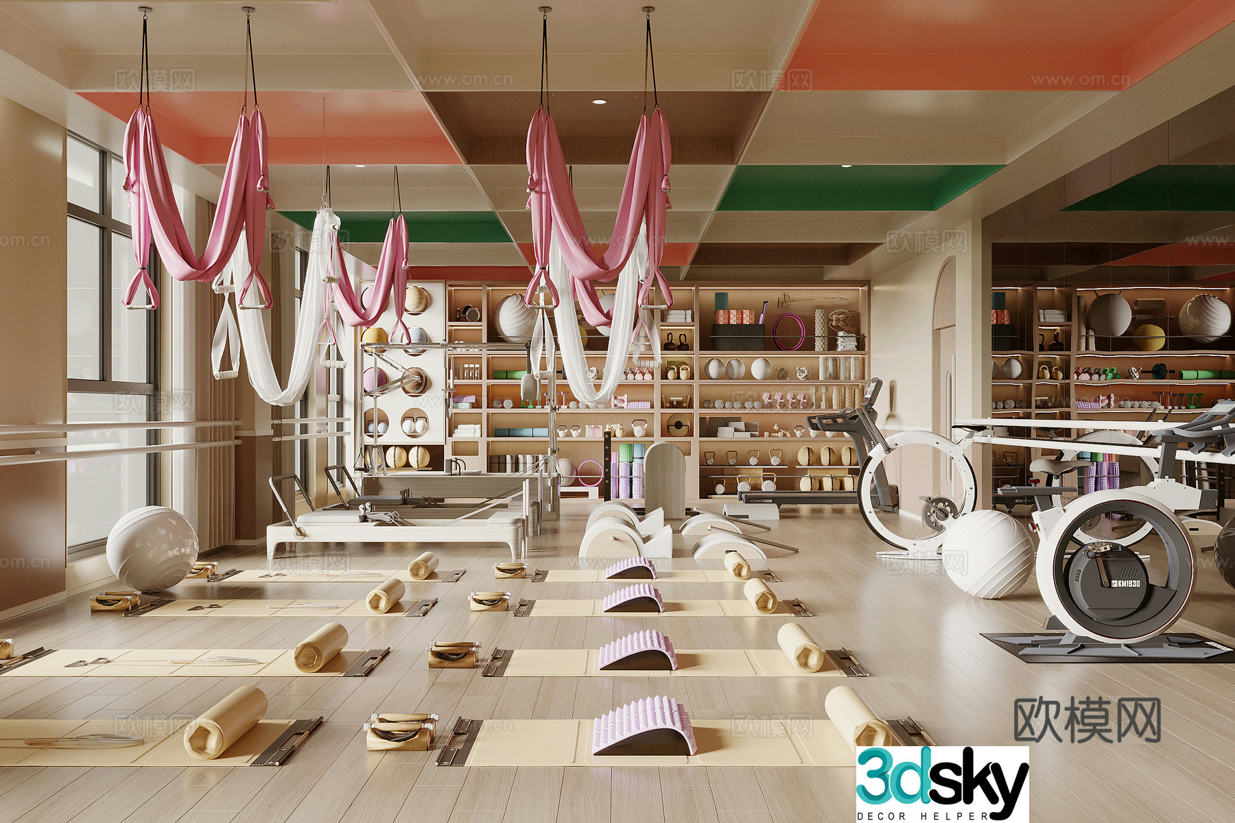 Modern yoga room 3d model