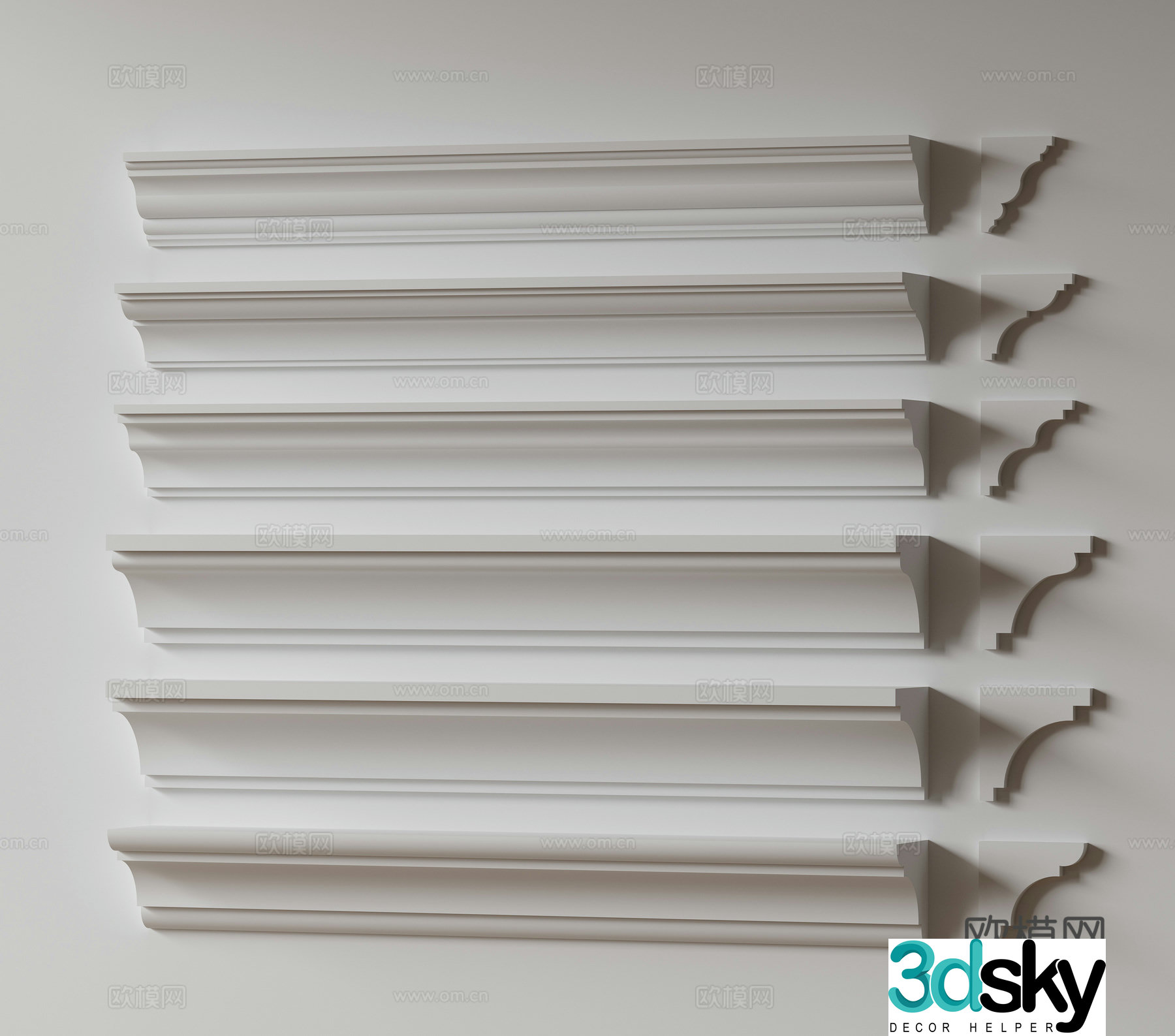 Modern gypsum line Simple European gypsum line Yin corner line Yang corner line Ceiling corner line 3d model