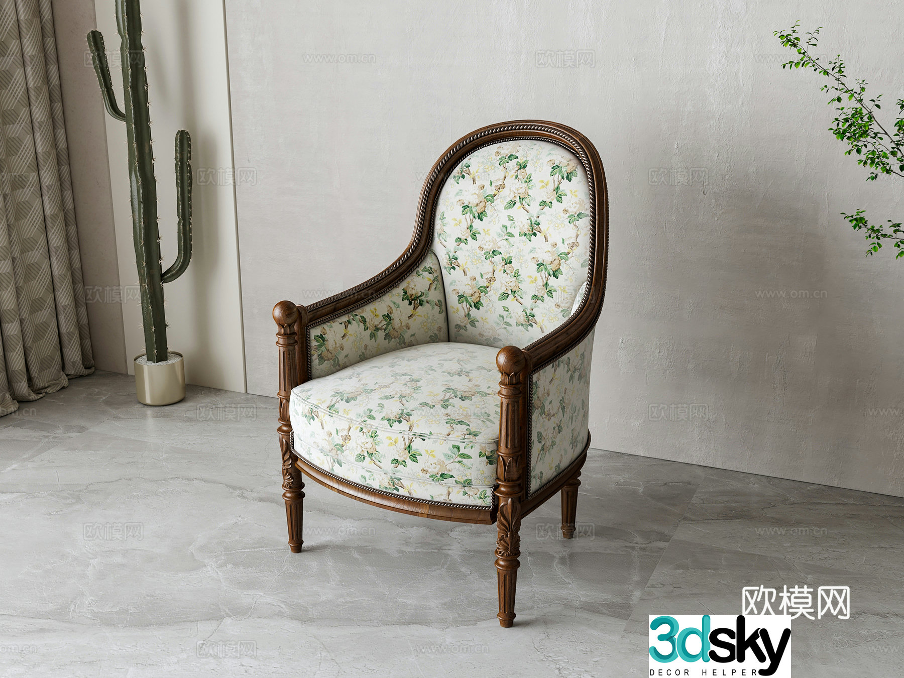 American casual chair 3d model