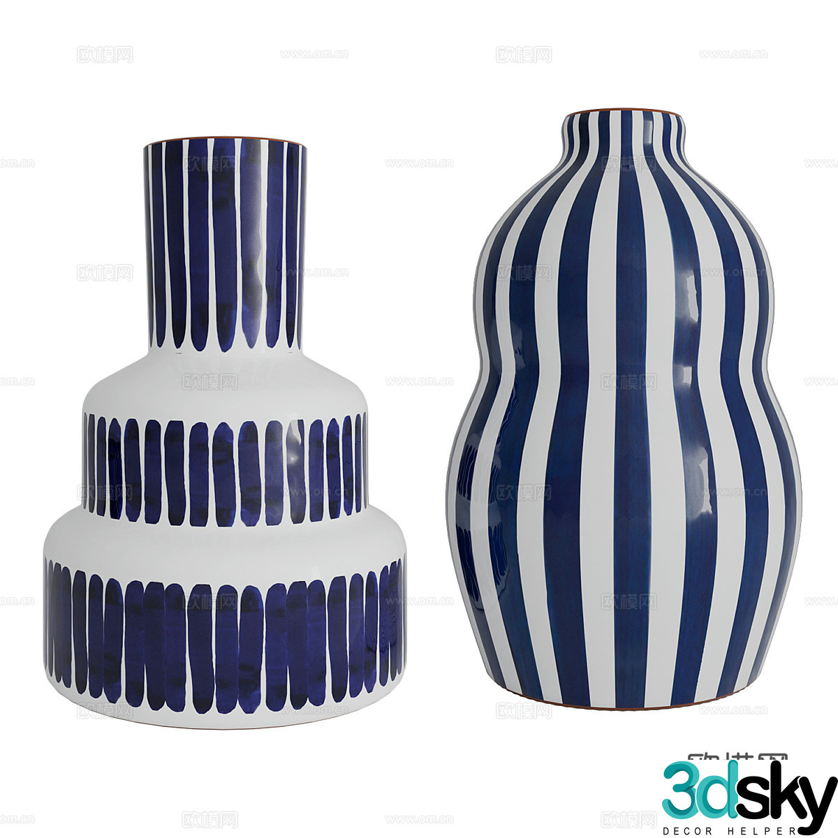 New Chinese ceramic pot vase 3D model