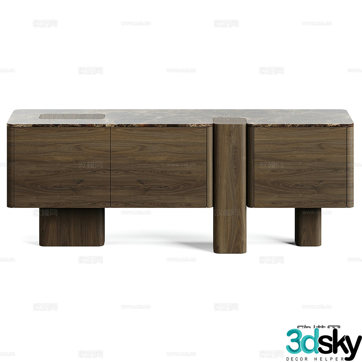 New Chinese style light luxury TV cabinet 3D model