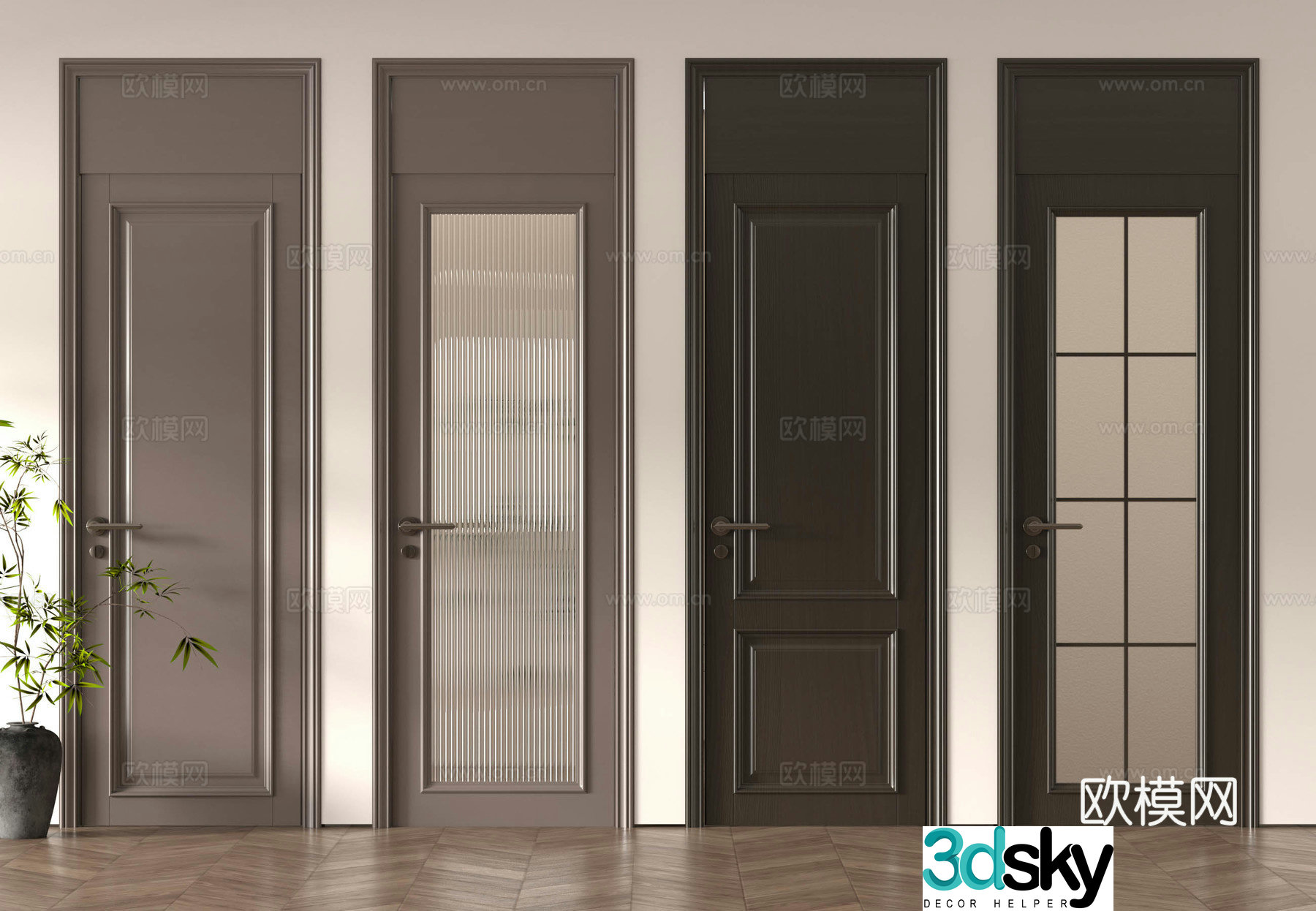 French single-open door Single-open door Opening door American single-open door Italian single-open door 3D model