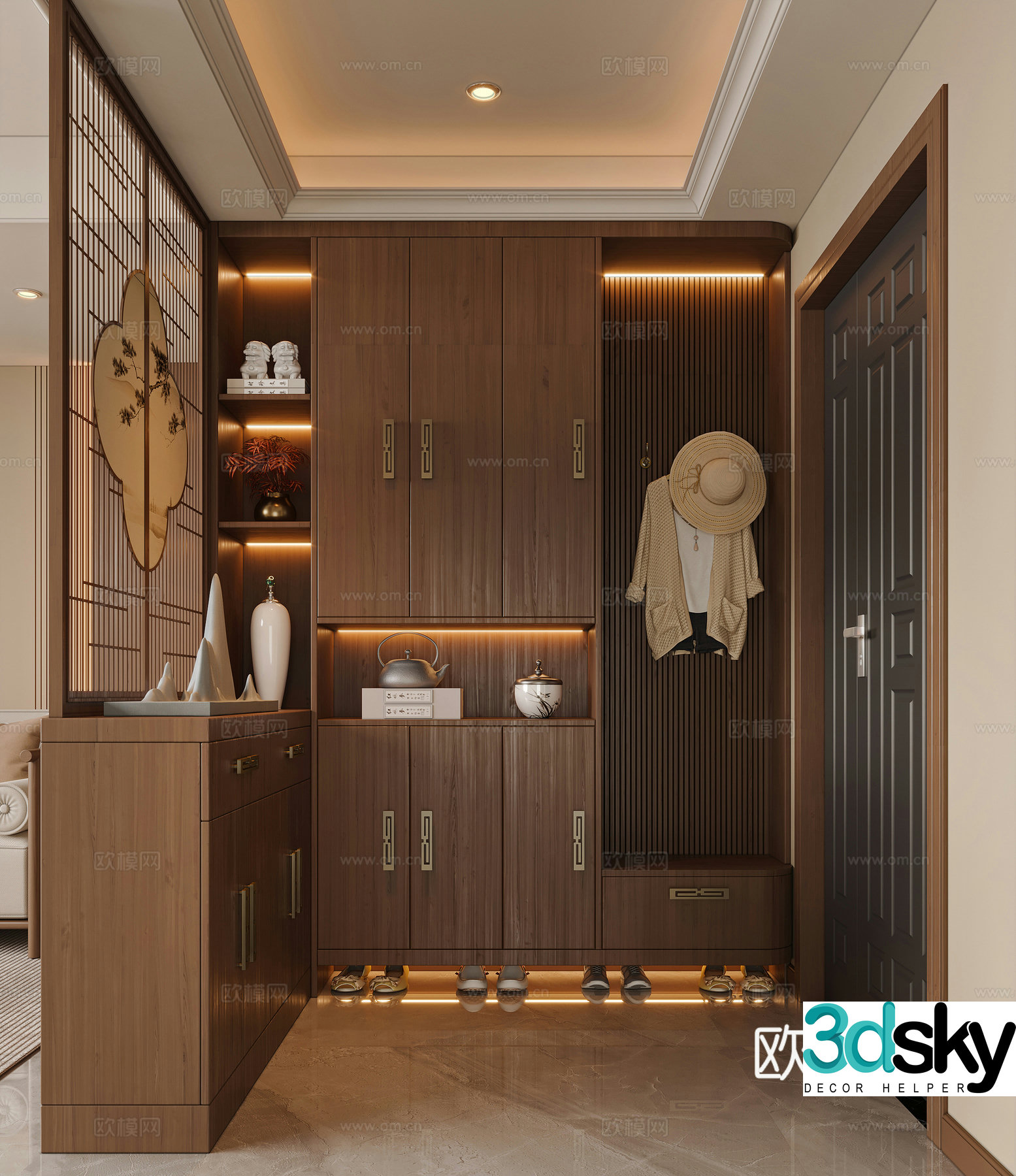 New Chinese shoe cabinet 3D model