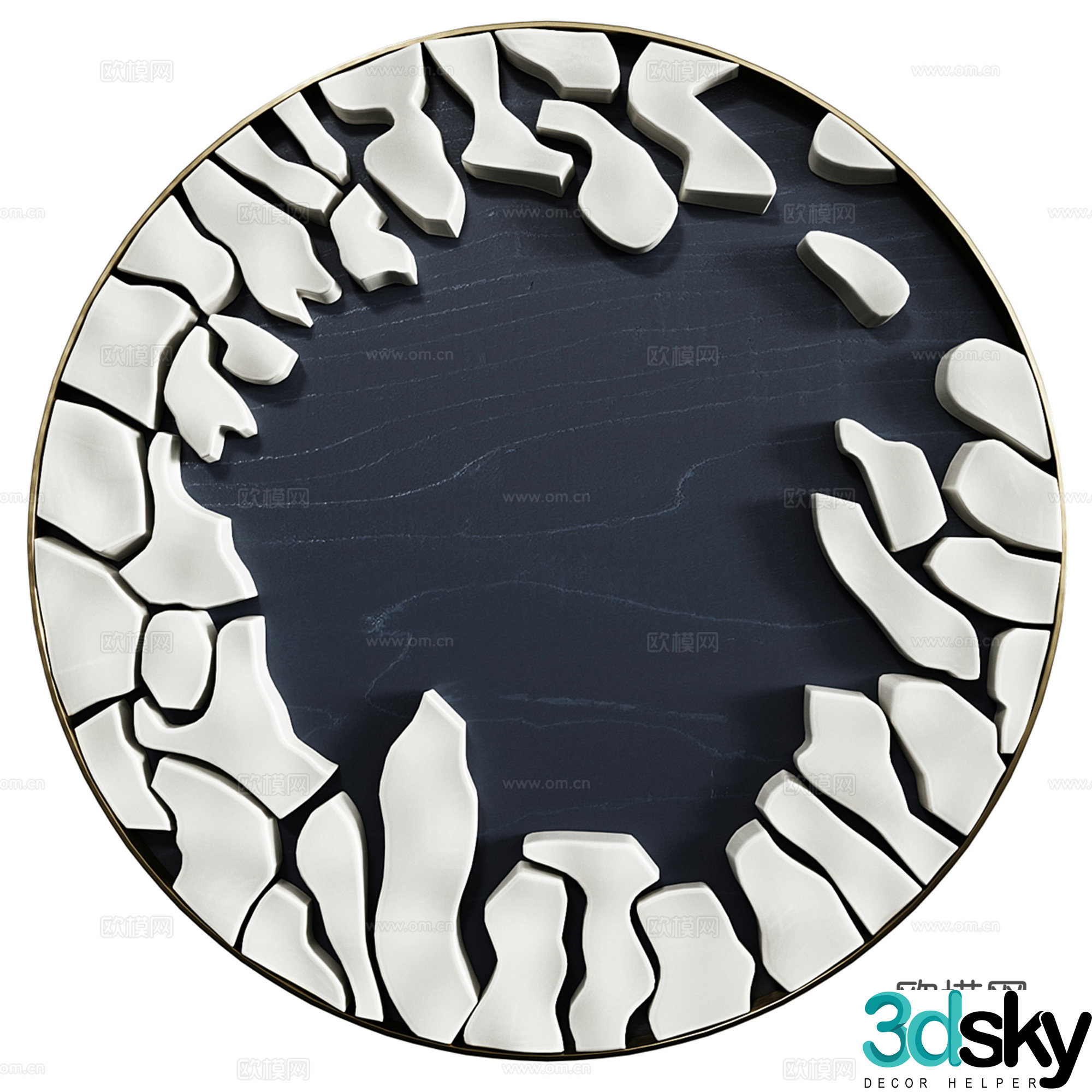 Modern circular wall decoration 3d model