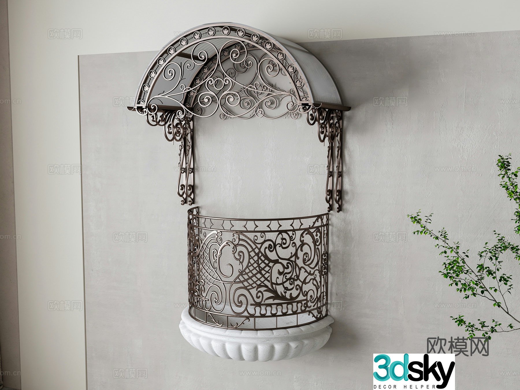 French balcony 3d model