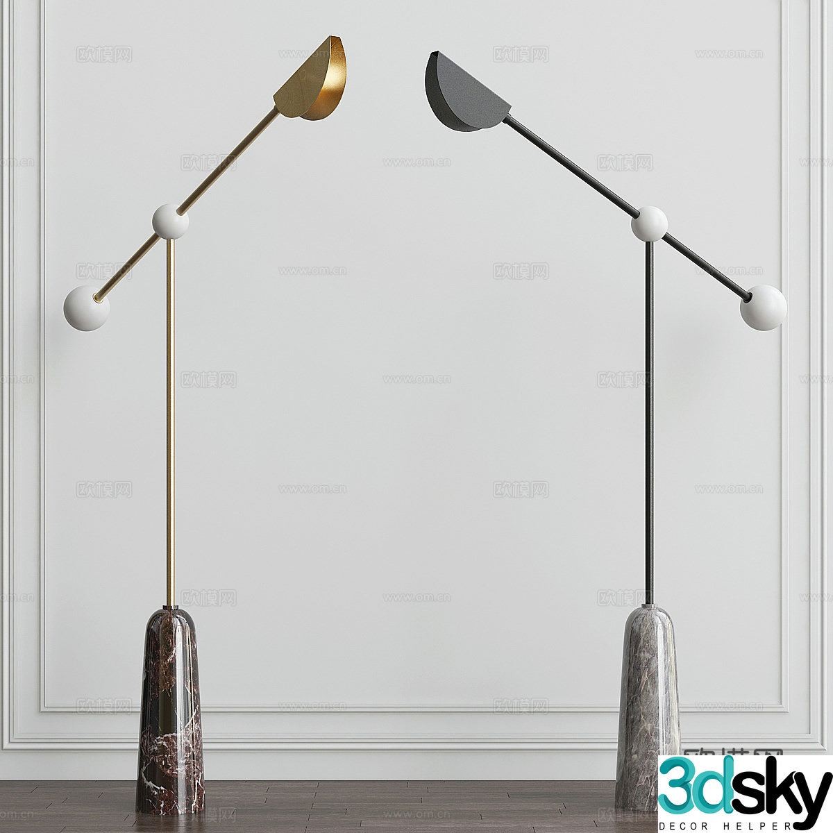 Modern light luxury BALANCE floor lamp 3D model