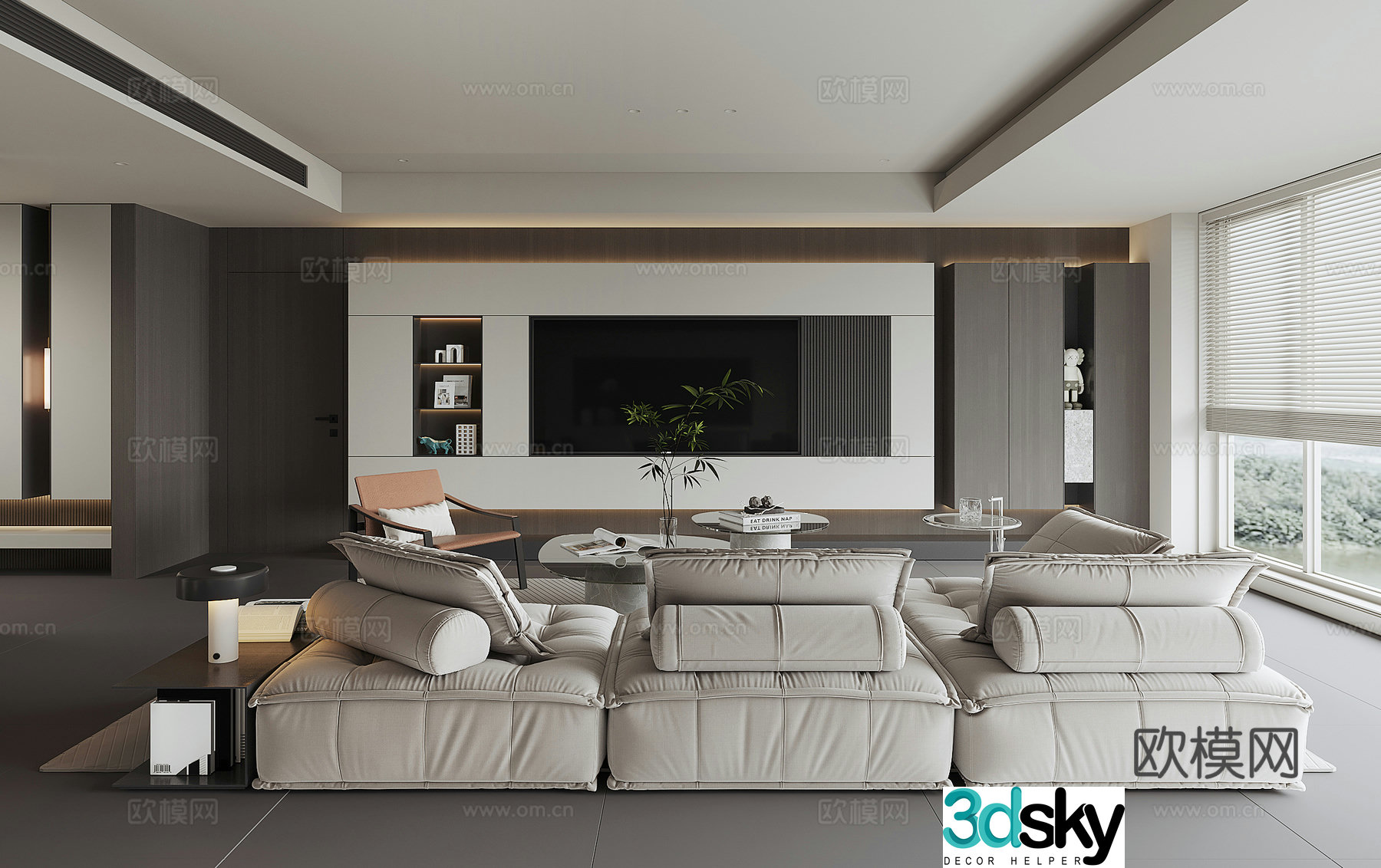 Modern home living room 3d model