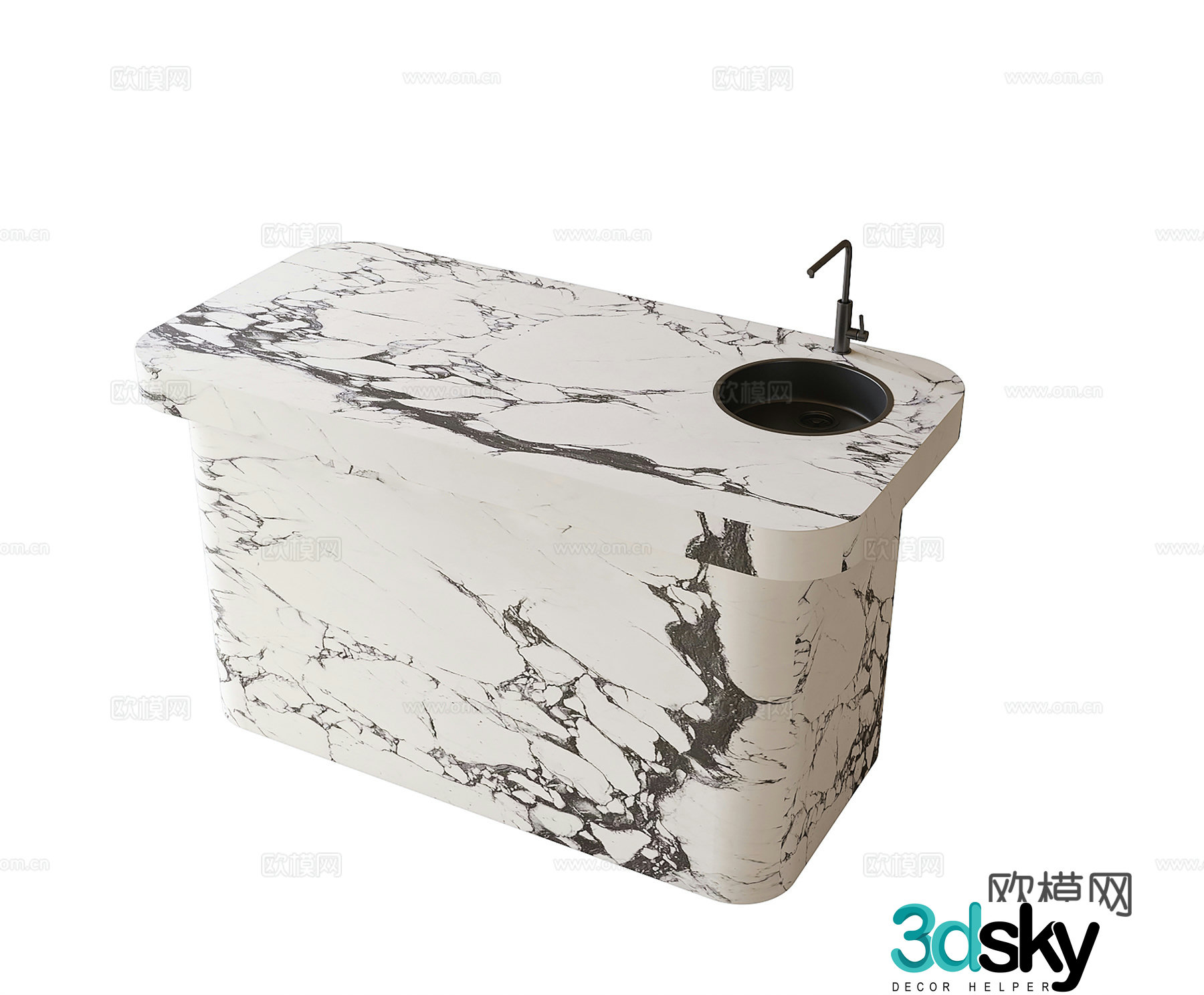 Modern kitchen island 3D model