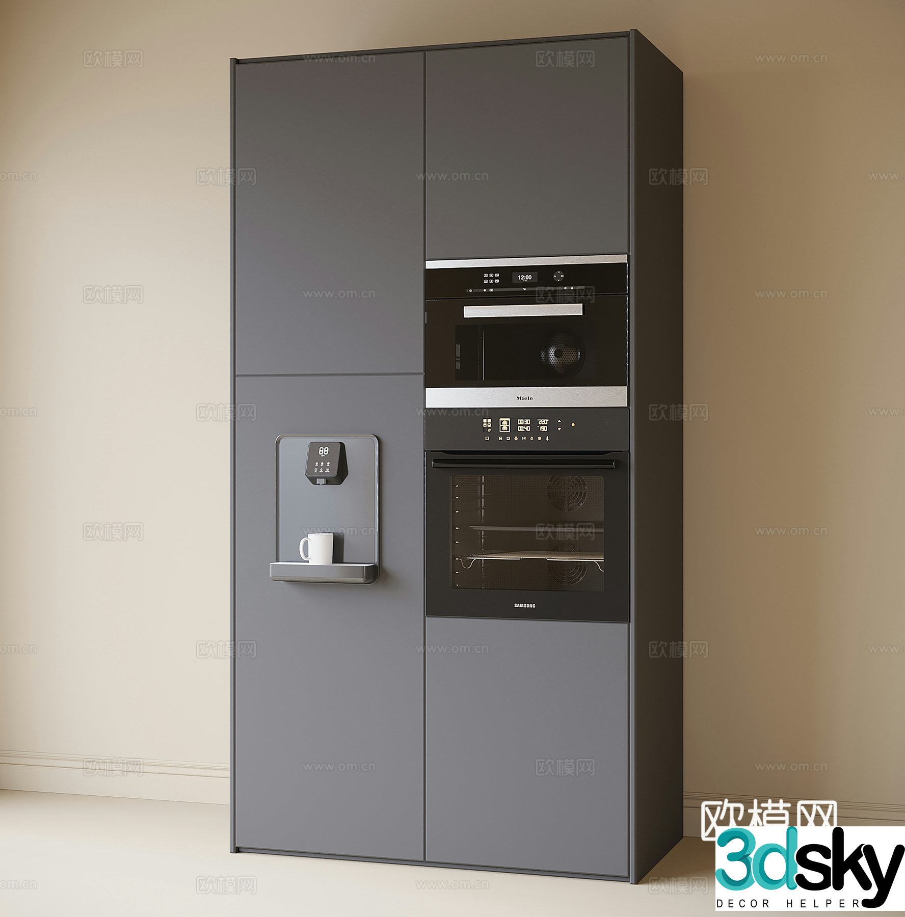 Modern oven cabinet sideboard wine cabinet 3d model
