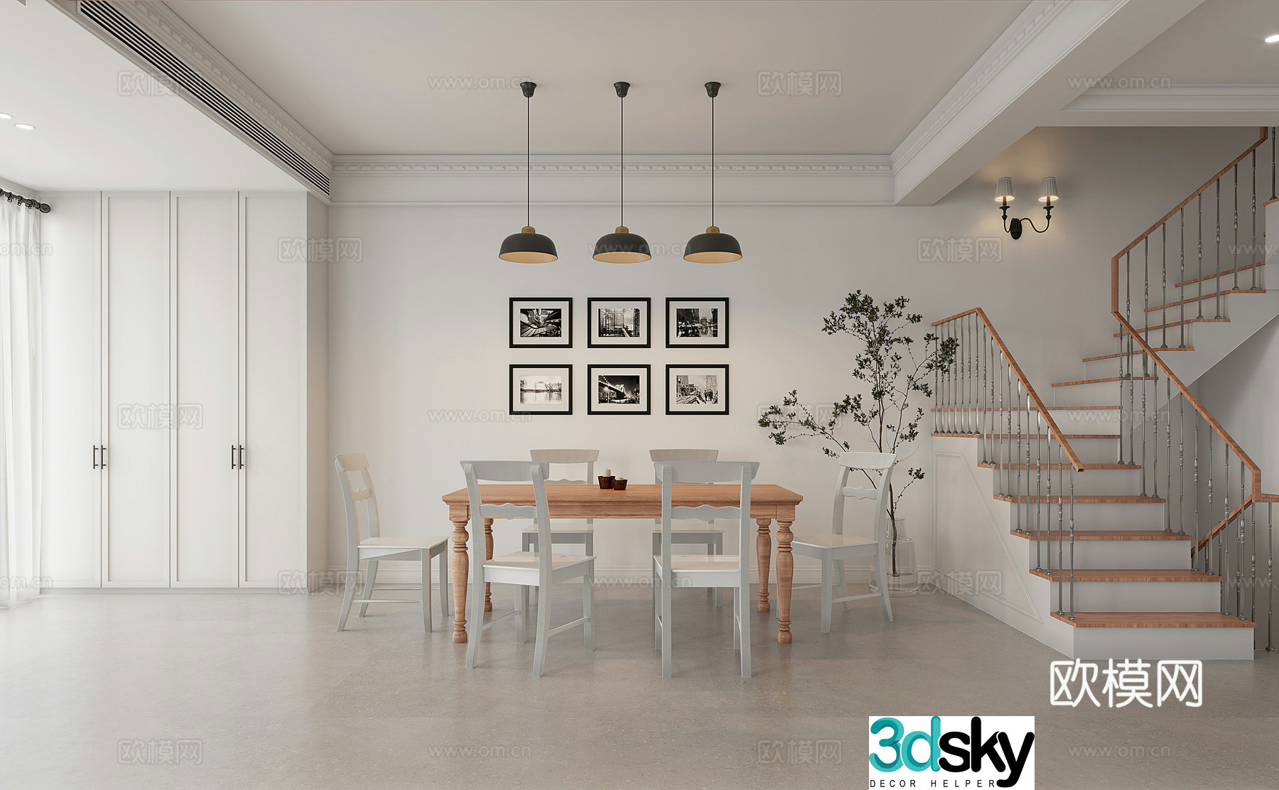 American restaurant 3d model