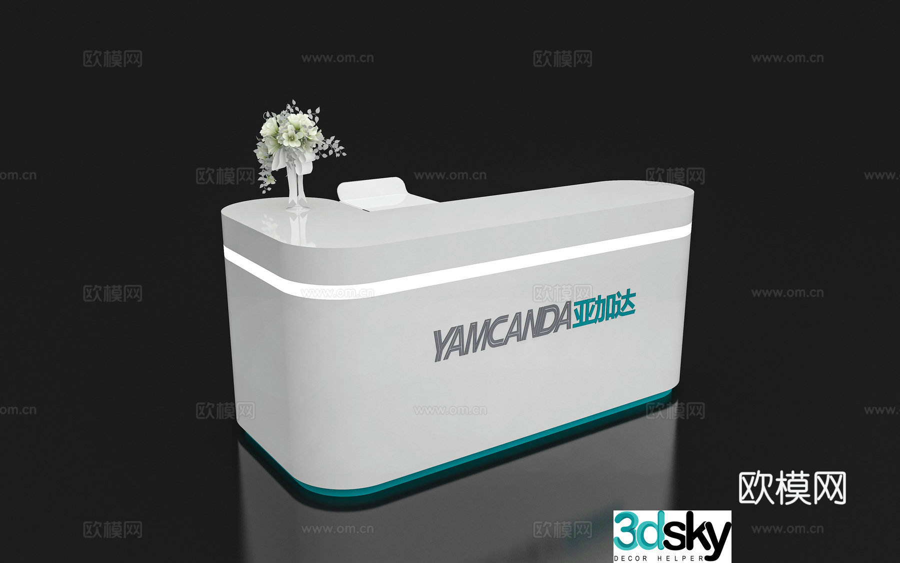 Modern reception desk Exhibition display booth reception desk Front desk Bar counter Table 3D model