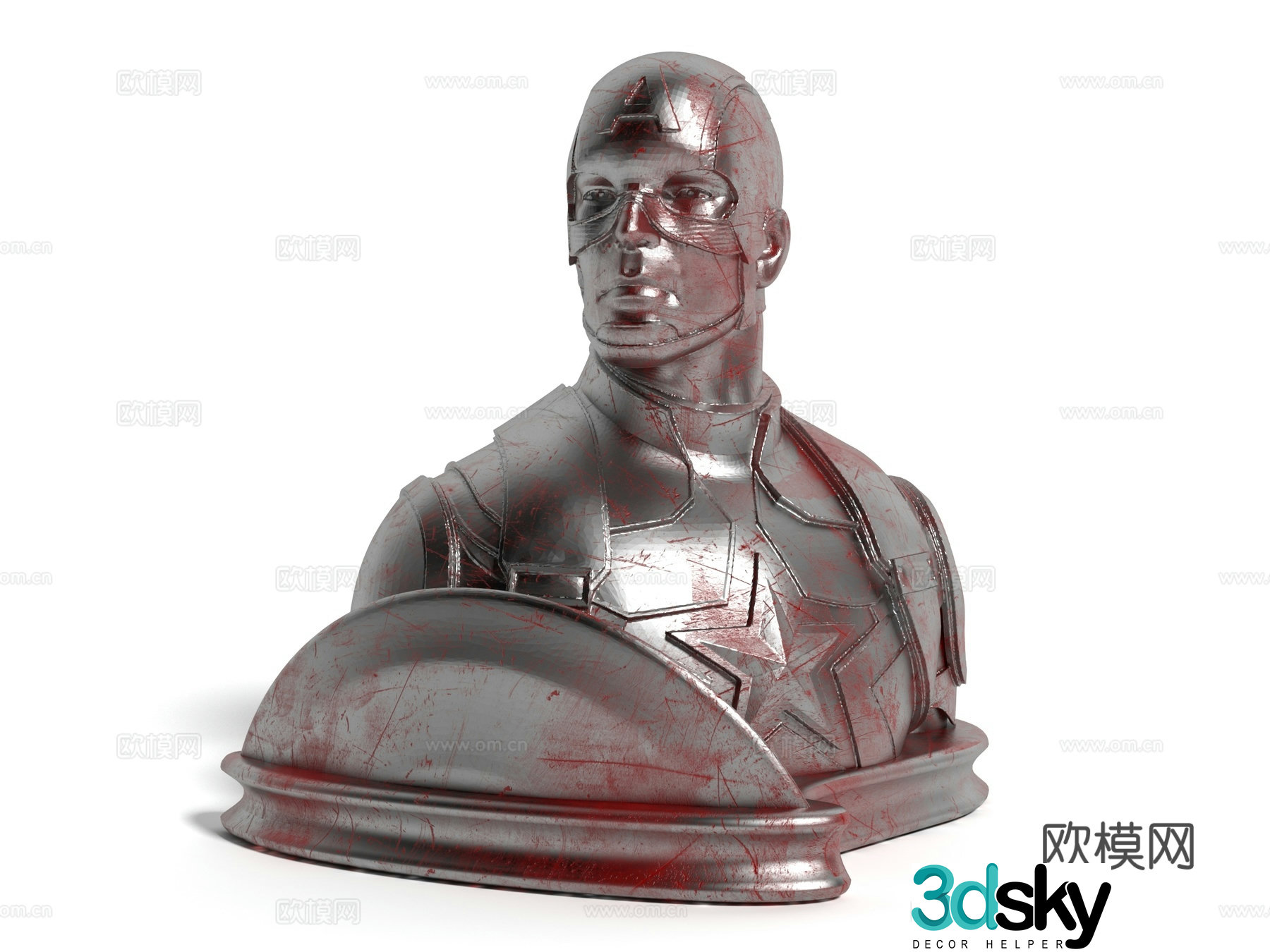 Modern style Captain America sculpture ornaments 3D model