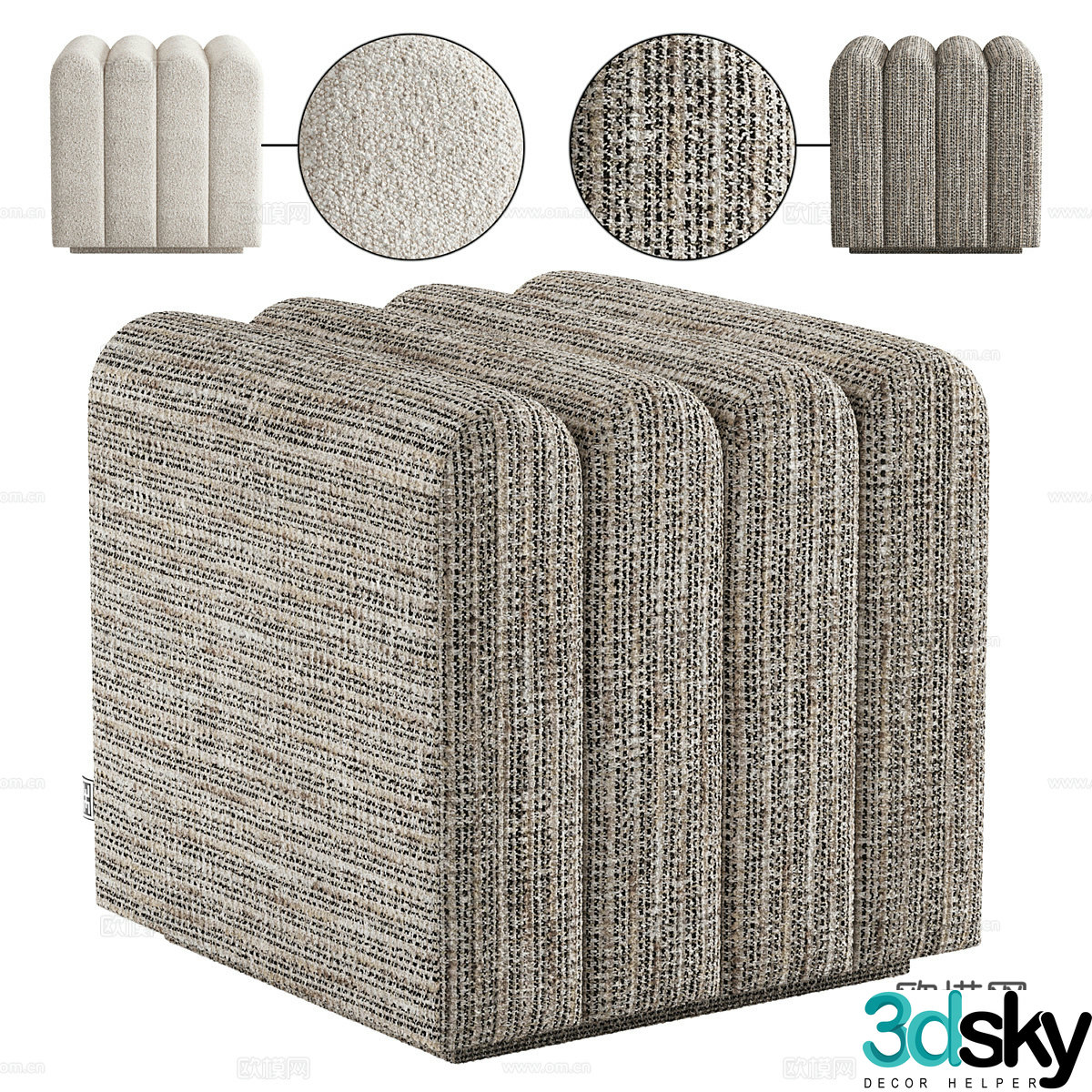 Modern Italian Eichholtz – Bente stool 3d model