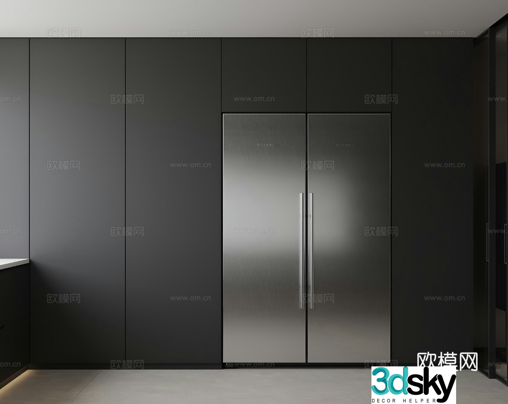 Refrigerator Liebherr Double-open door brushed stainless steel 3D model