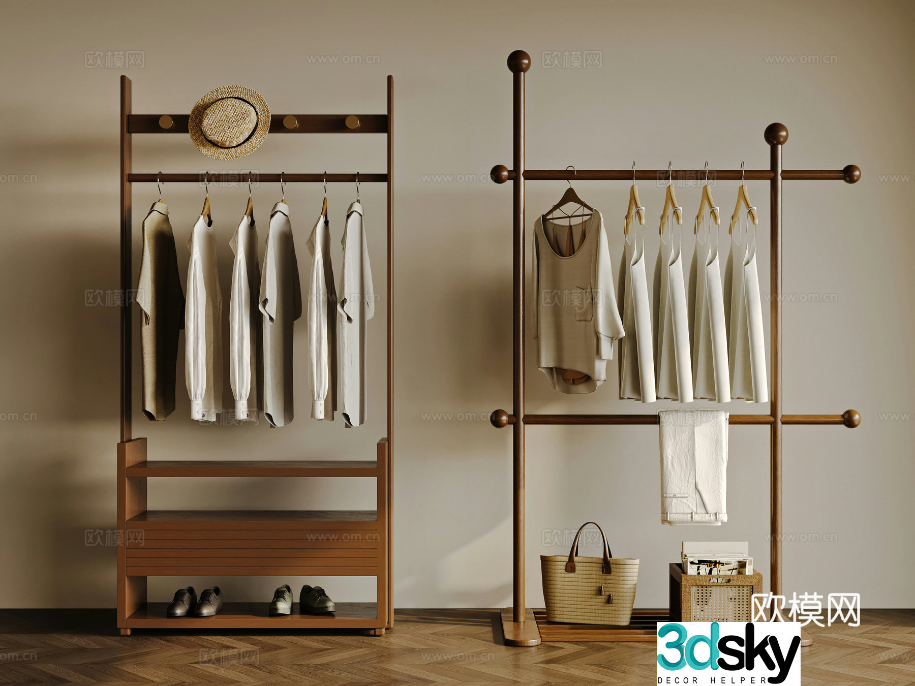 Modern medieval windbreaker hanger 3d model