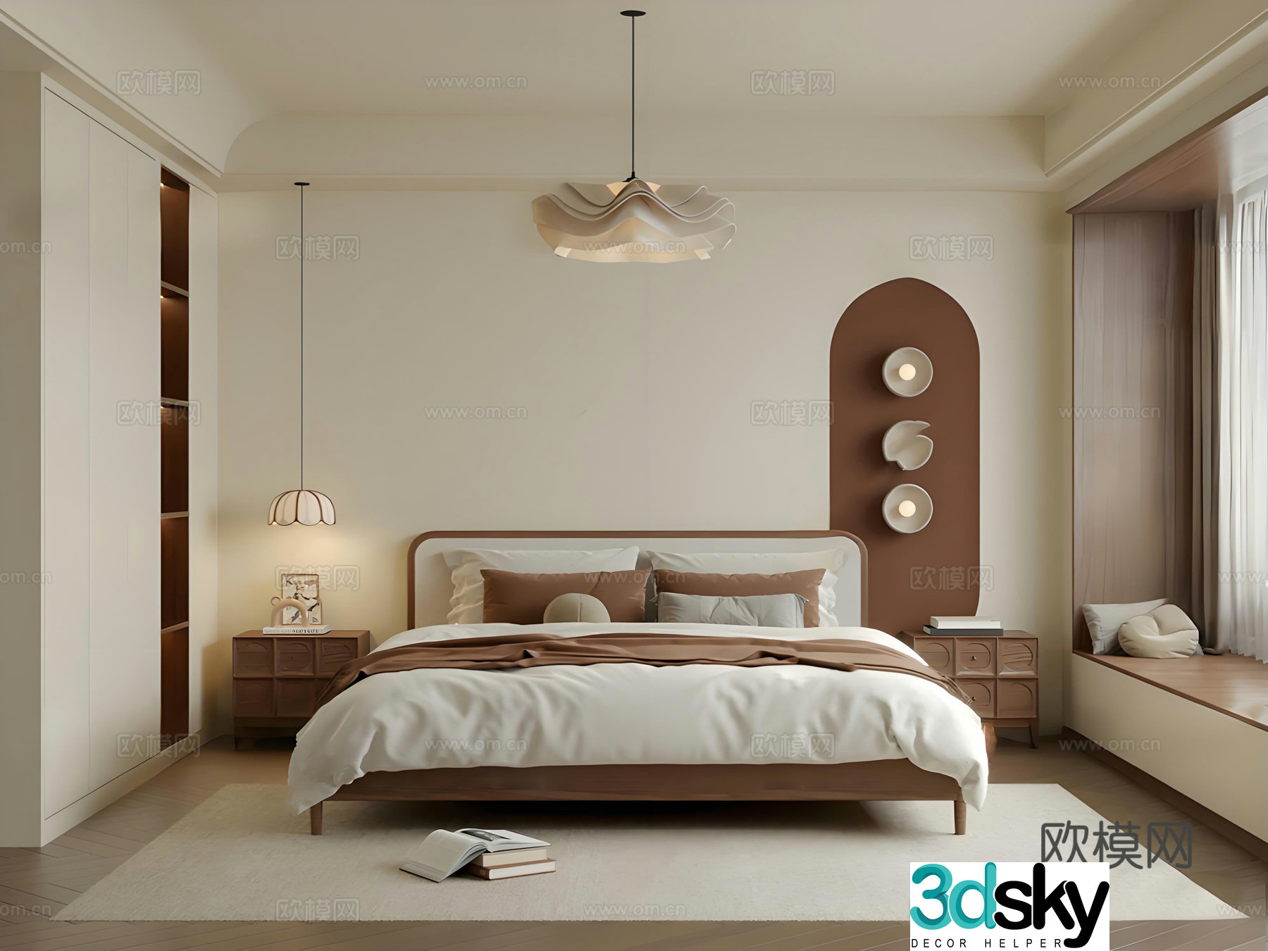 Middle-aged bedroom 3d model