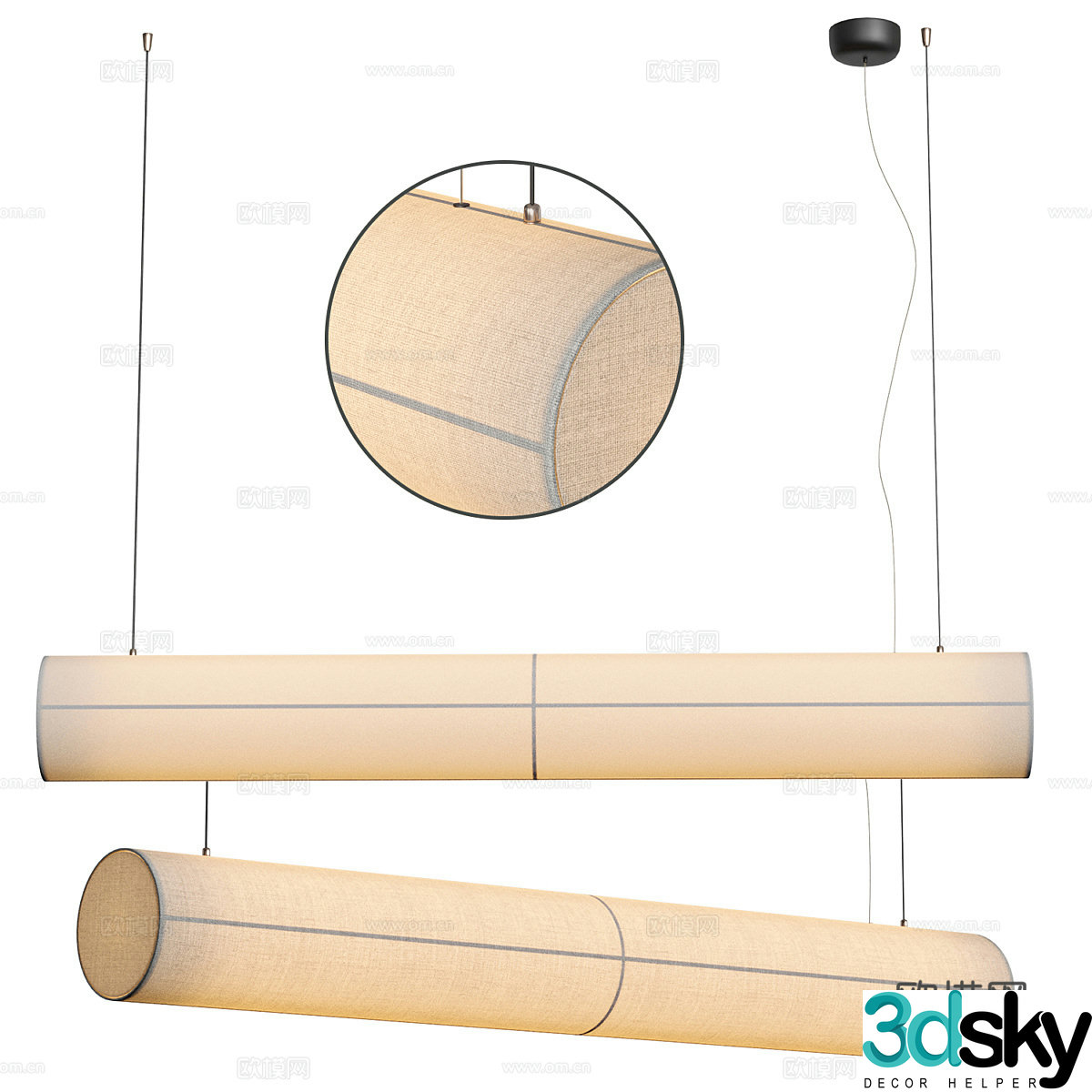 Modern Italian HAHIRA linear chandelier 3d model