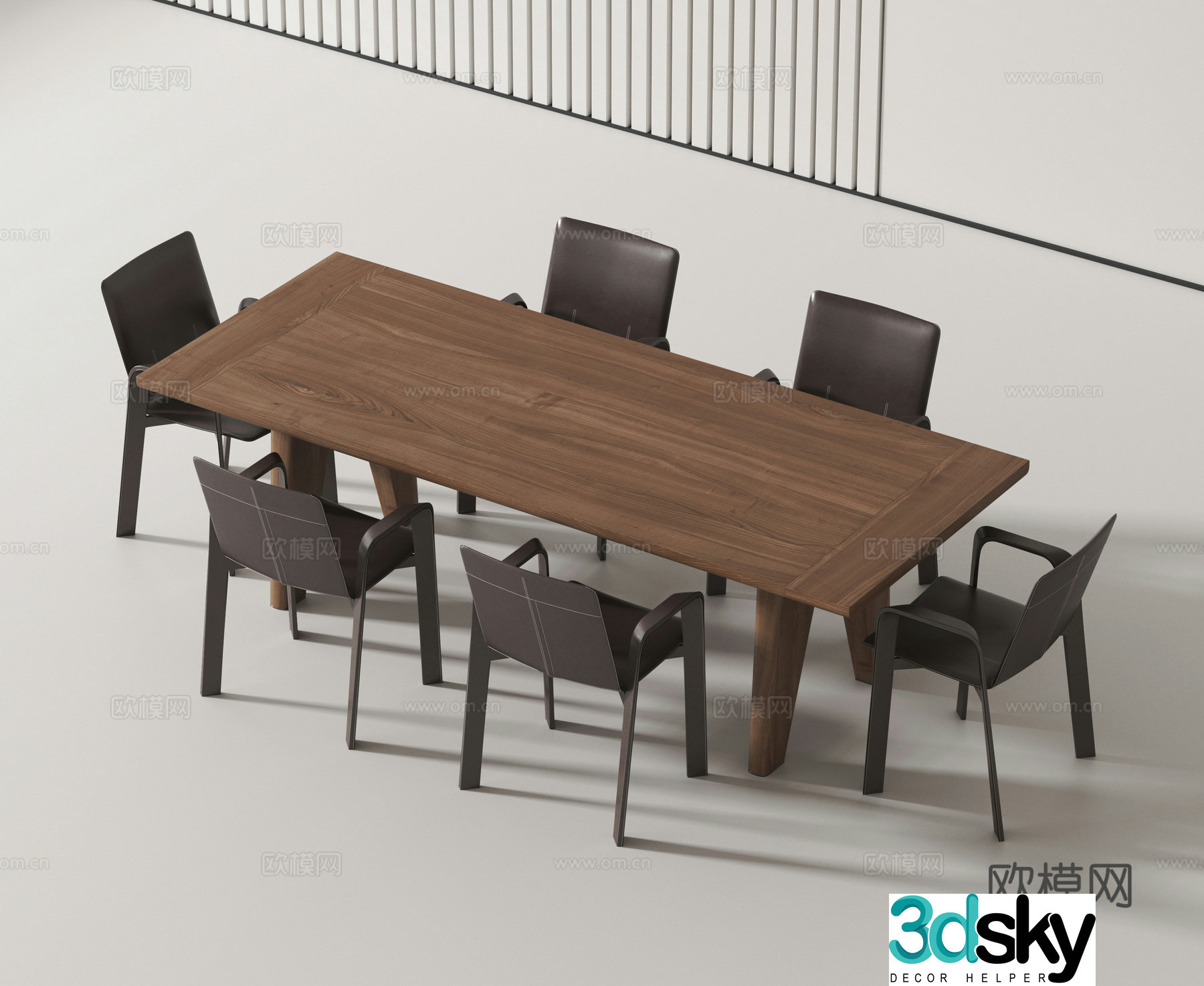 Modern dining table and chair 3d model
