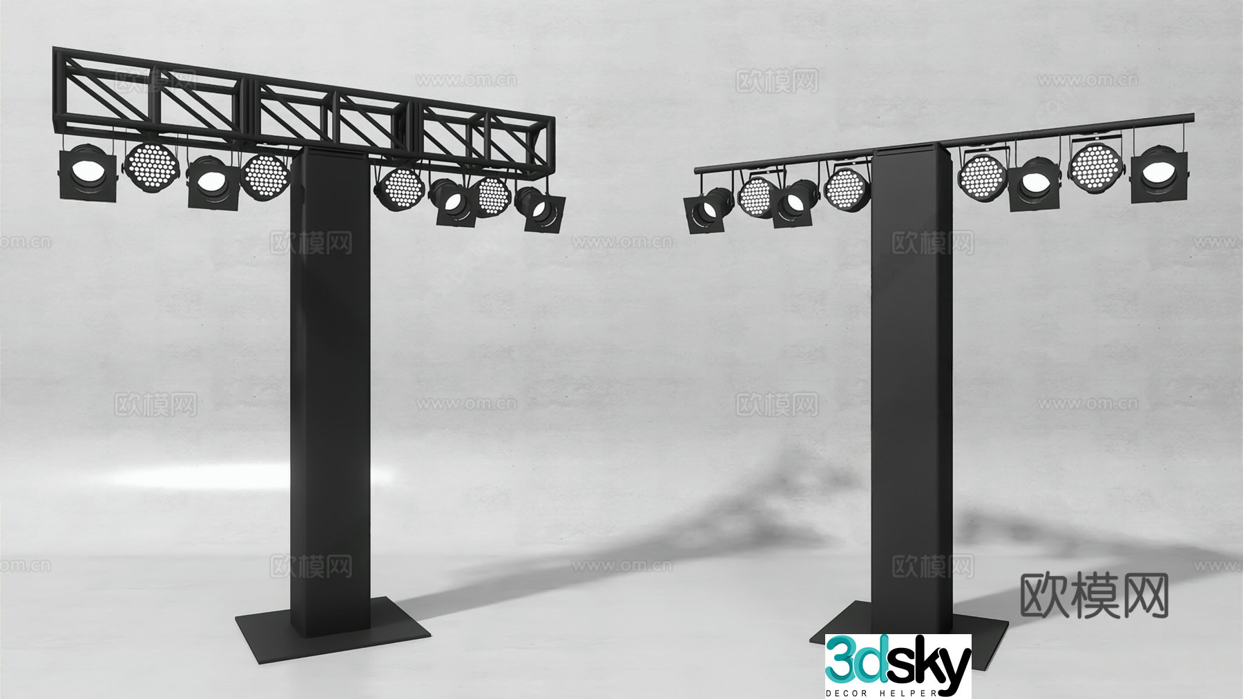 Modern lamp combination T-shaped lamp holder lamp holder lighting surface light lamp 3d model