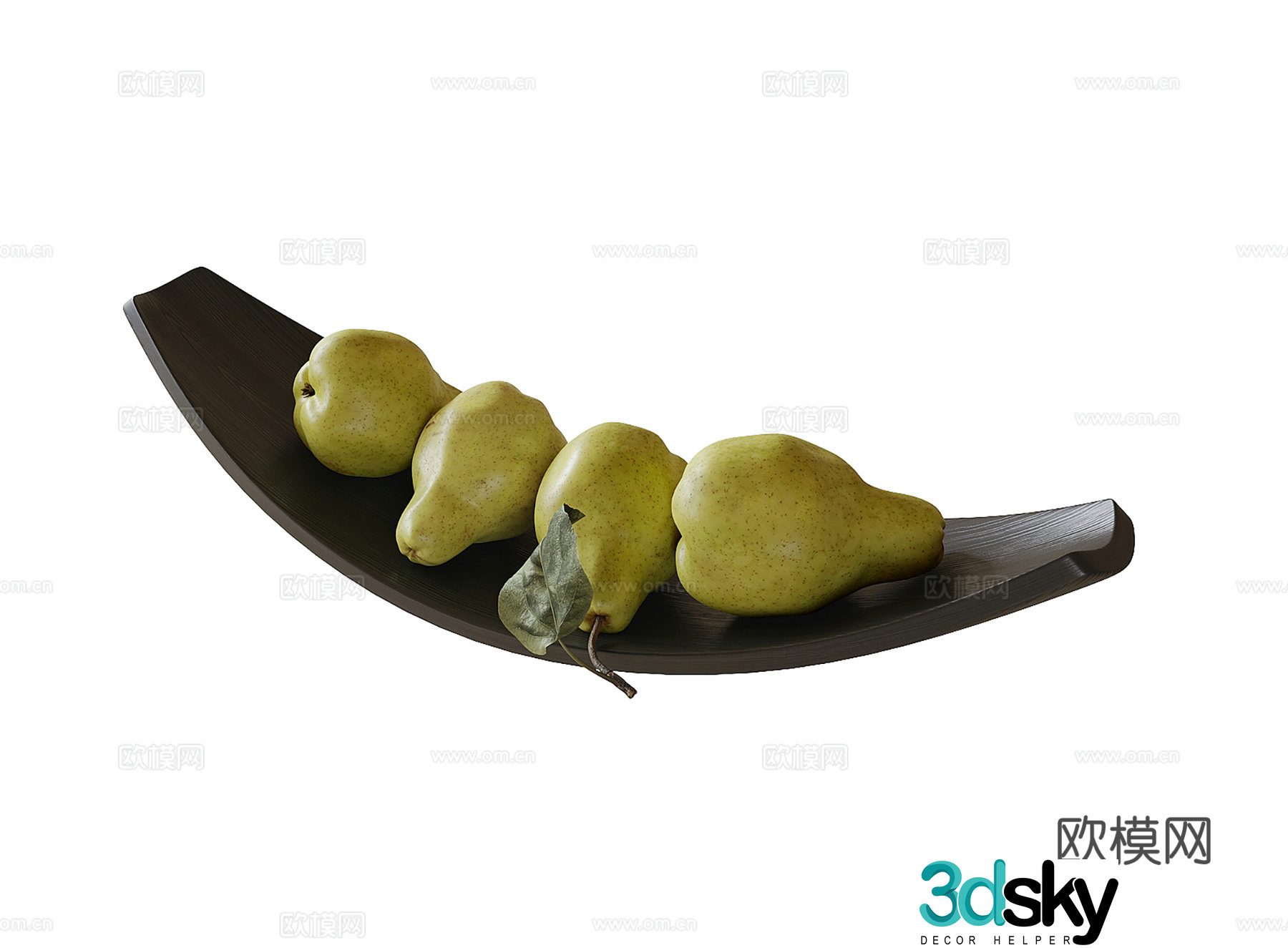 Modern fruit ornament Fruit plate ornament 3d model