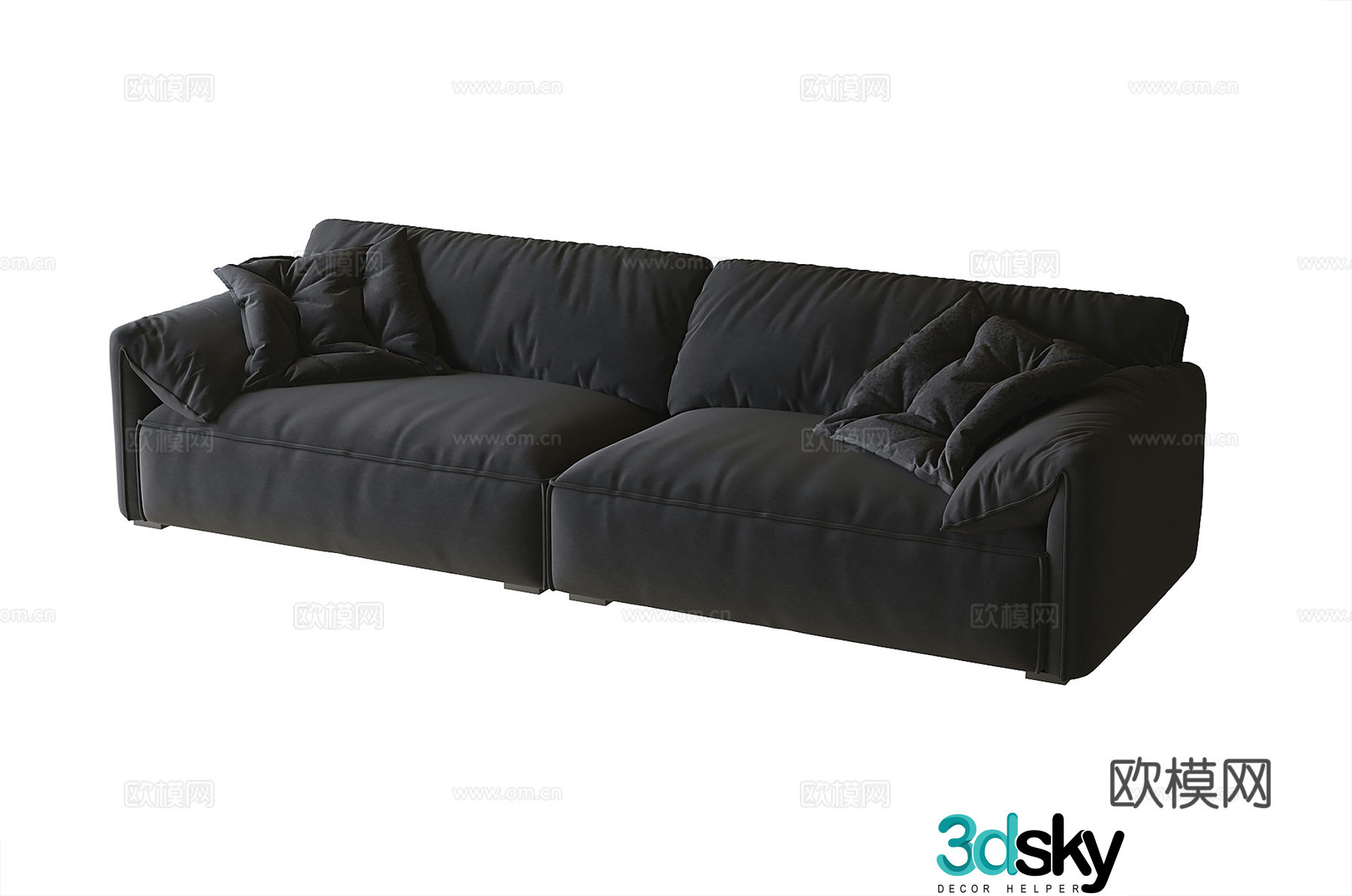 Modern fabric double sofa 3d model