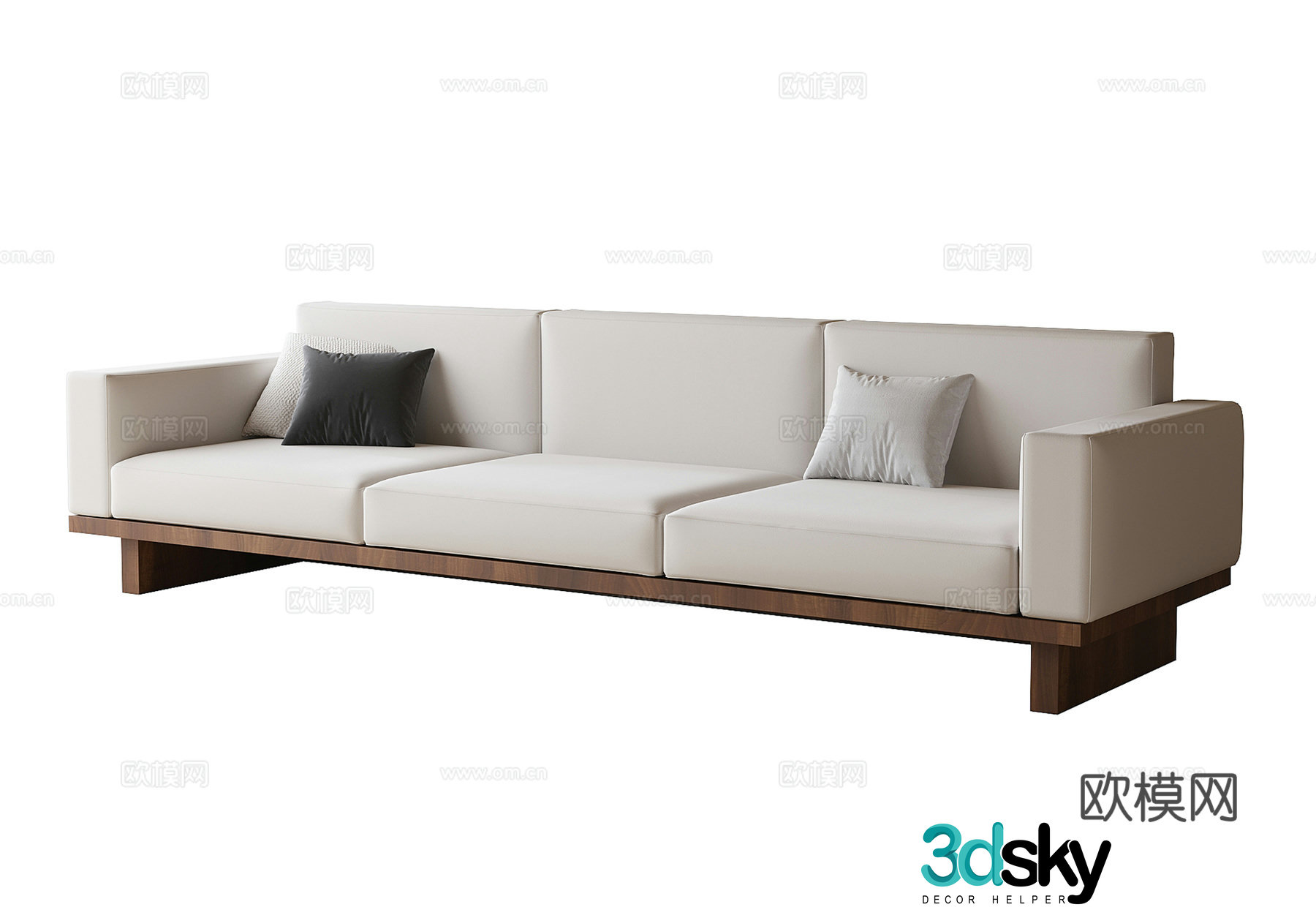 Modern three-person sofa multi-person sofa 3d model
