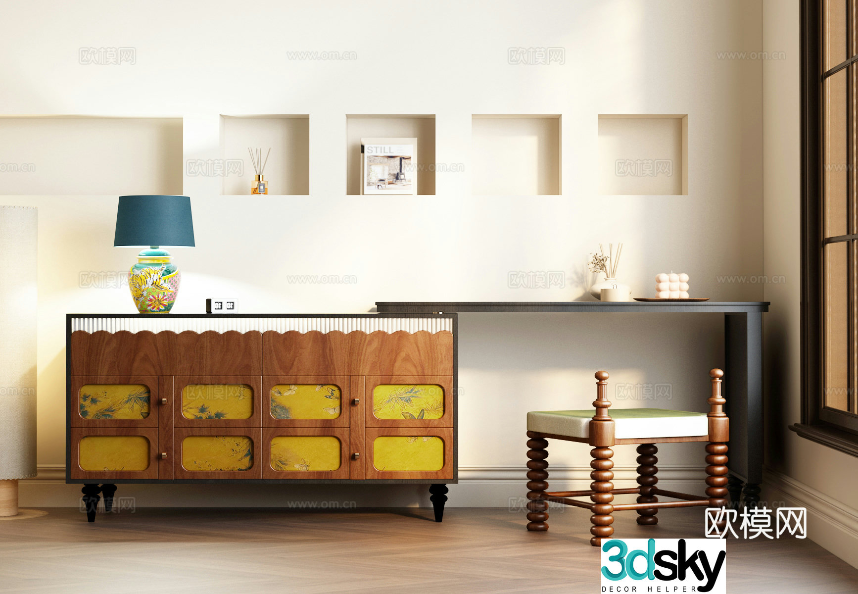 French retro dressing table French dressing table Modern medieval style dressing table Dressing cabinet 3D model