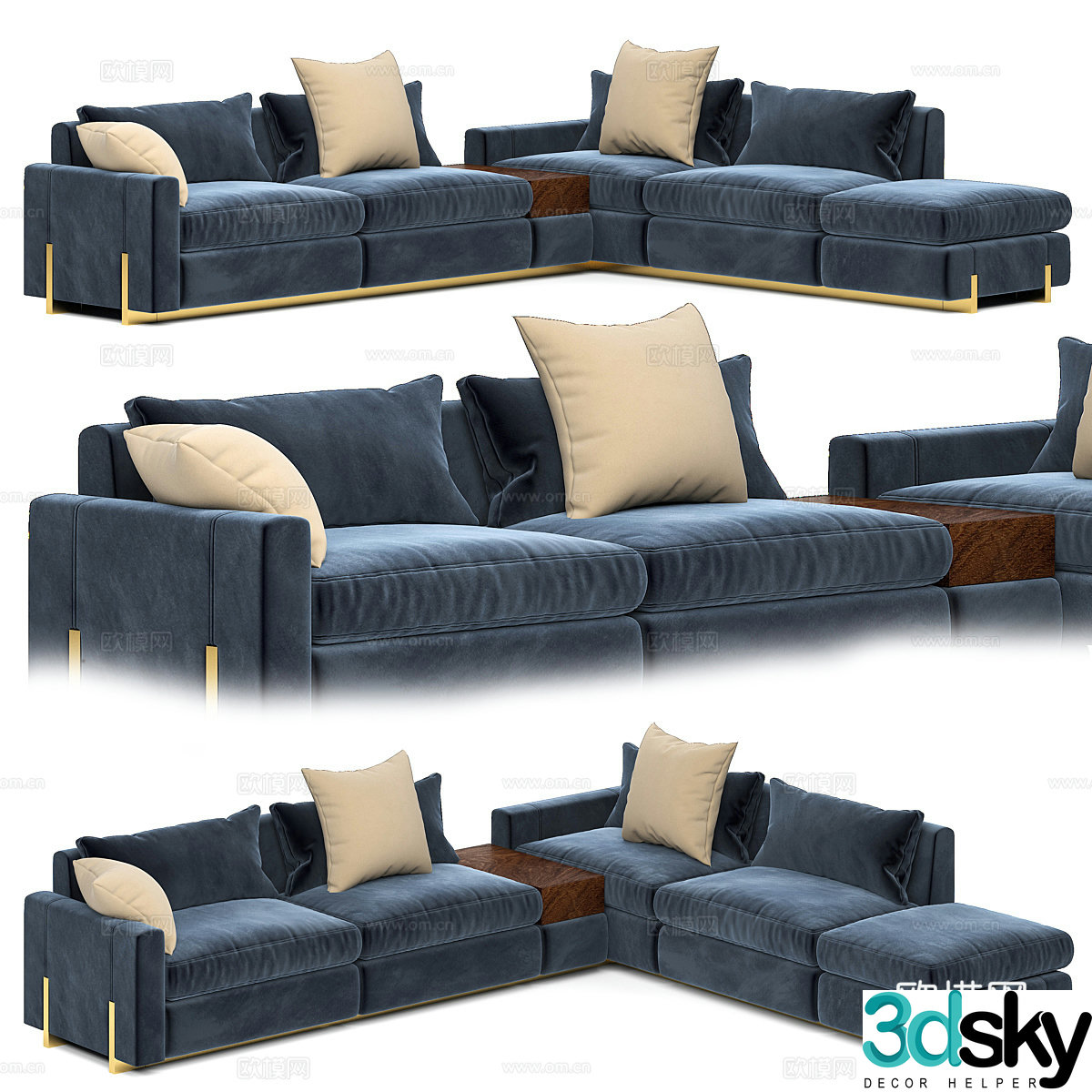 Modern light luxury Mario modular sofa 3D model
