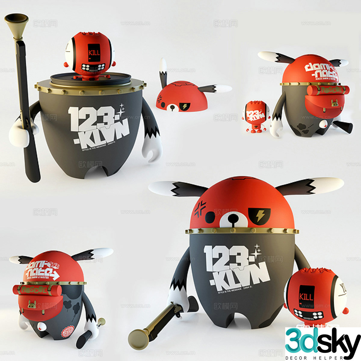Toy figures Ku Klux Klan 3D model