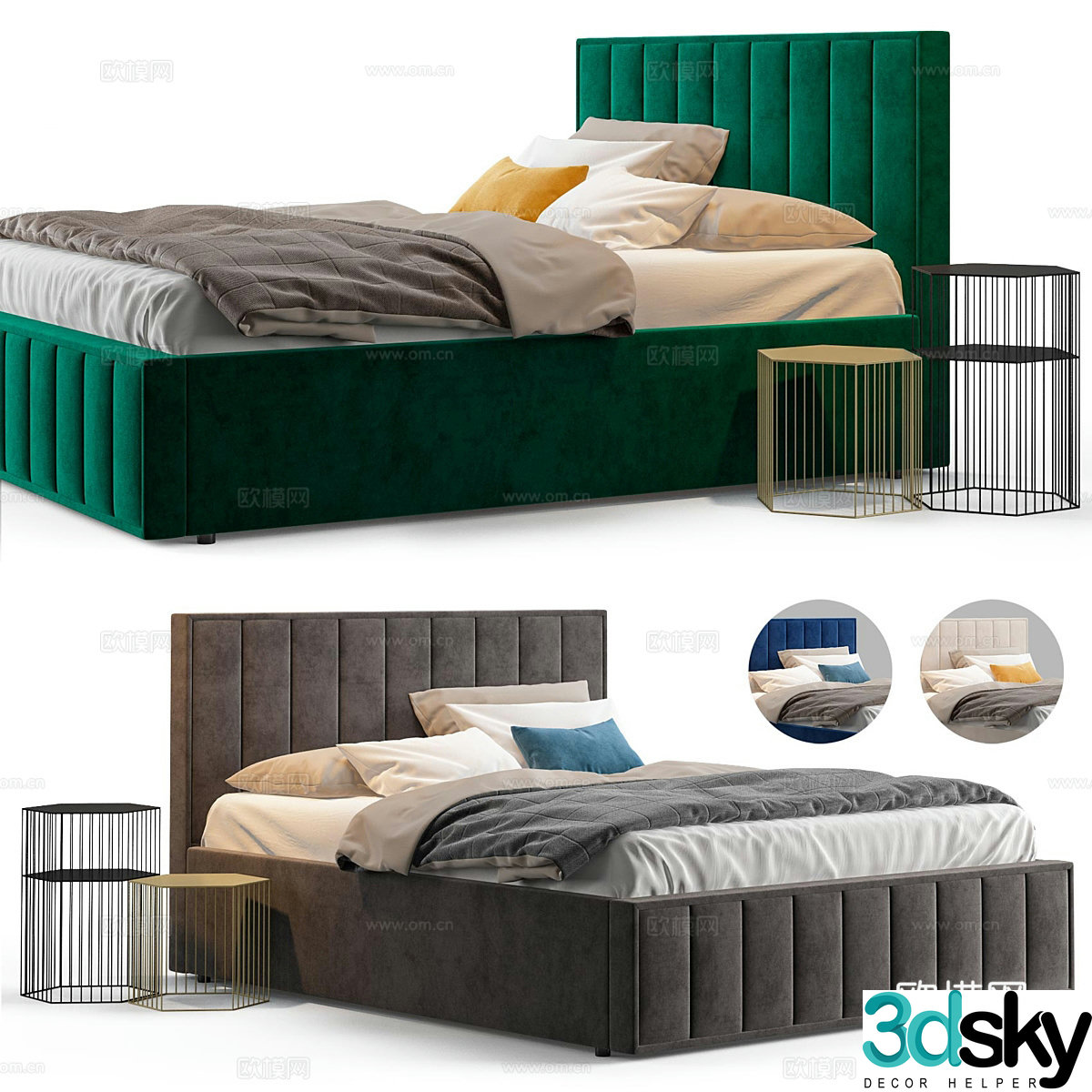 Modern light luxury children’s bed 3D model
