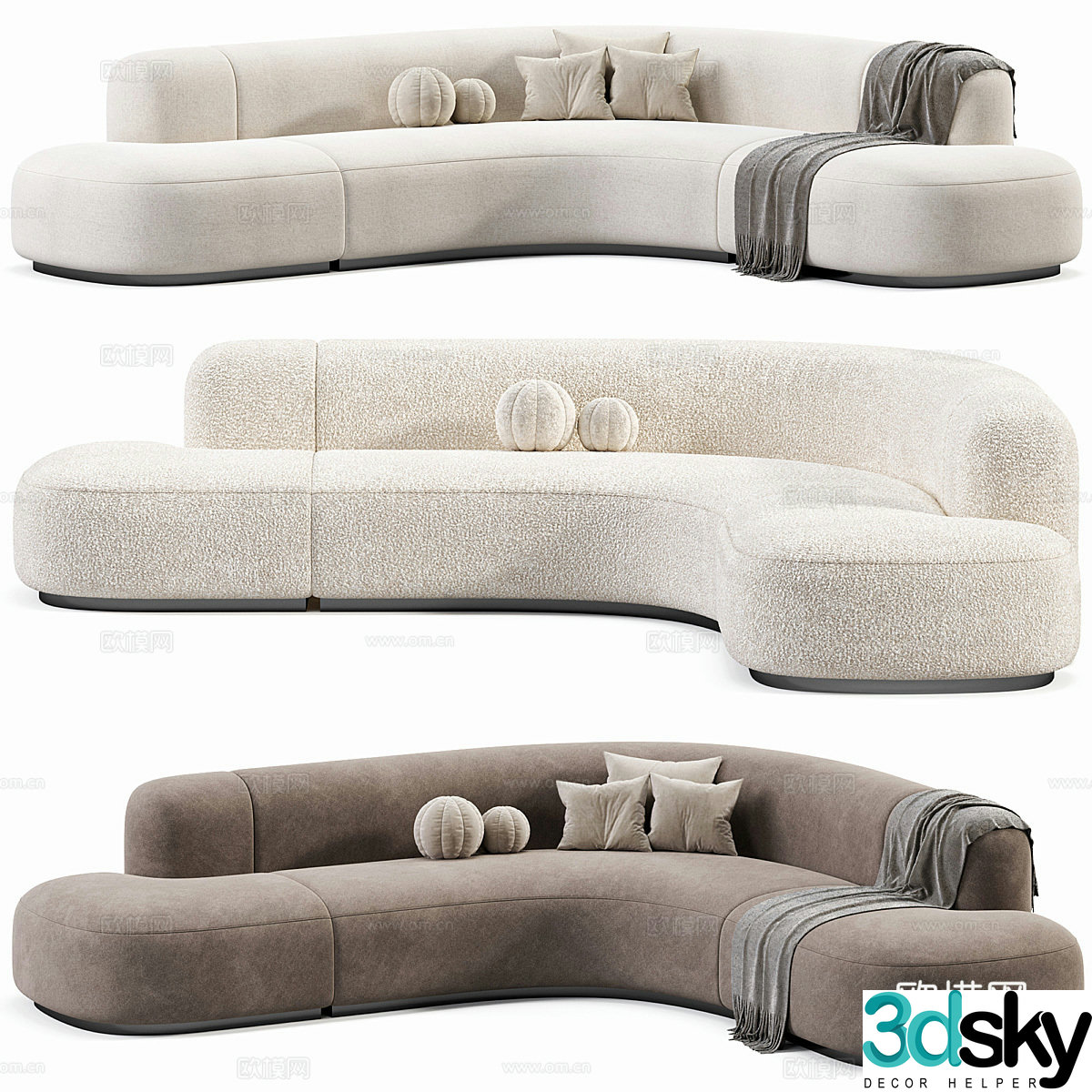 Modern Italian Eichholtz sofa 3d model