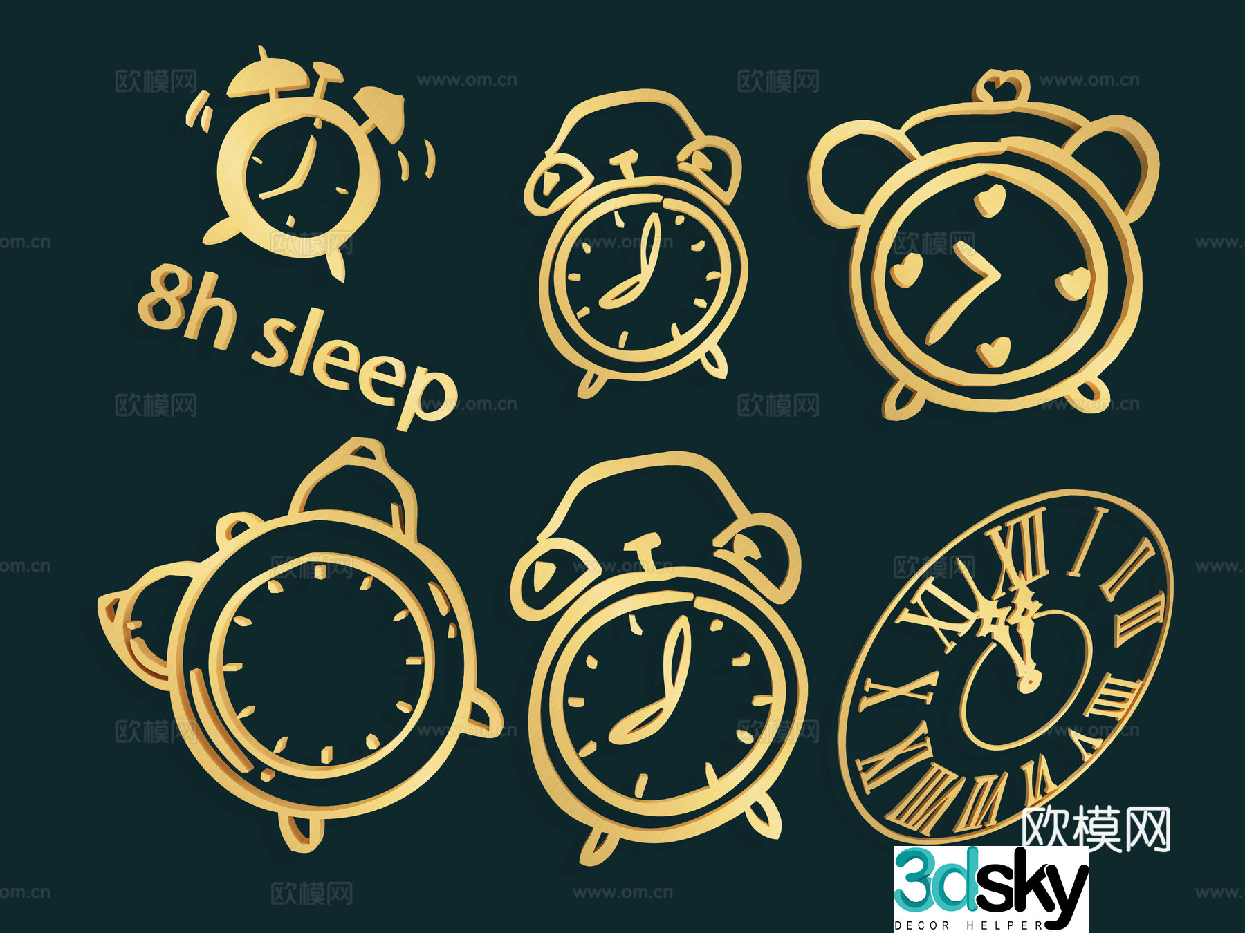 Clock watch stopwatch timer icon alarm clock hourglass time clock clock 3d model