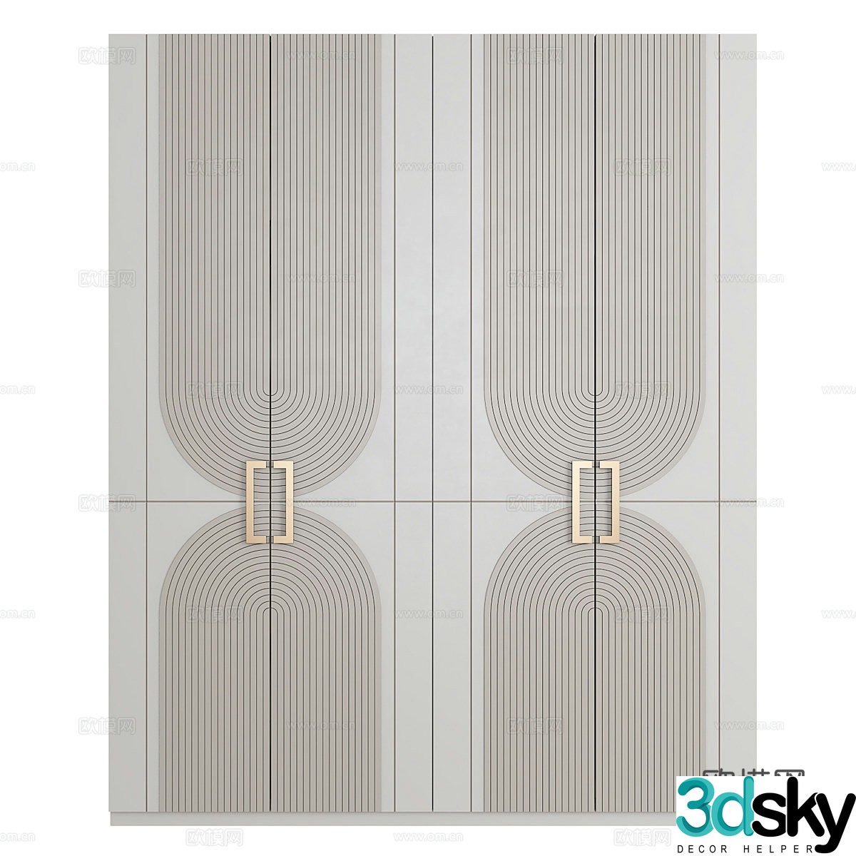 Modern light luxury children’s wardrobe 3D model